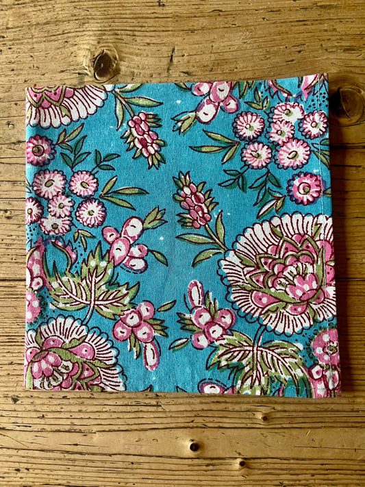 Hand Block Printed Napkins Sky Garden