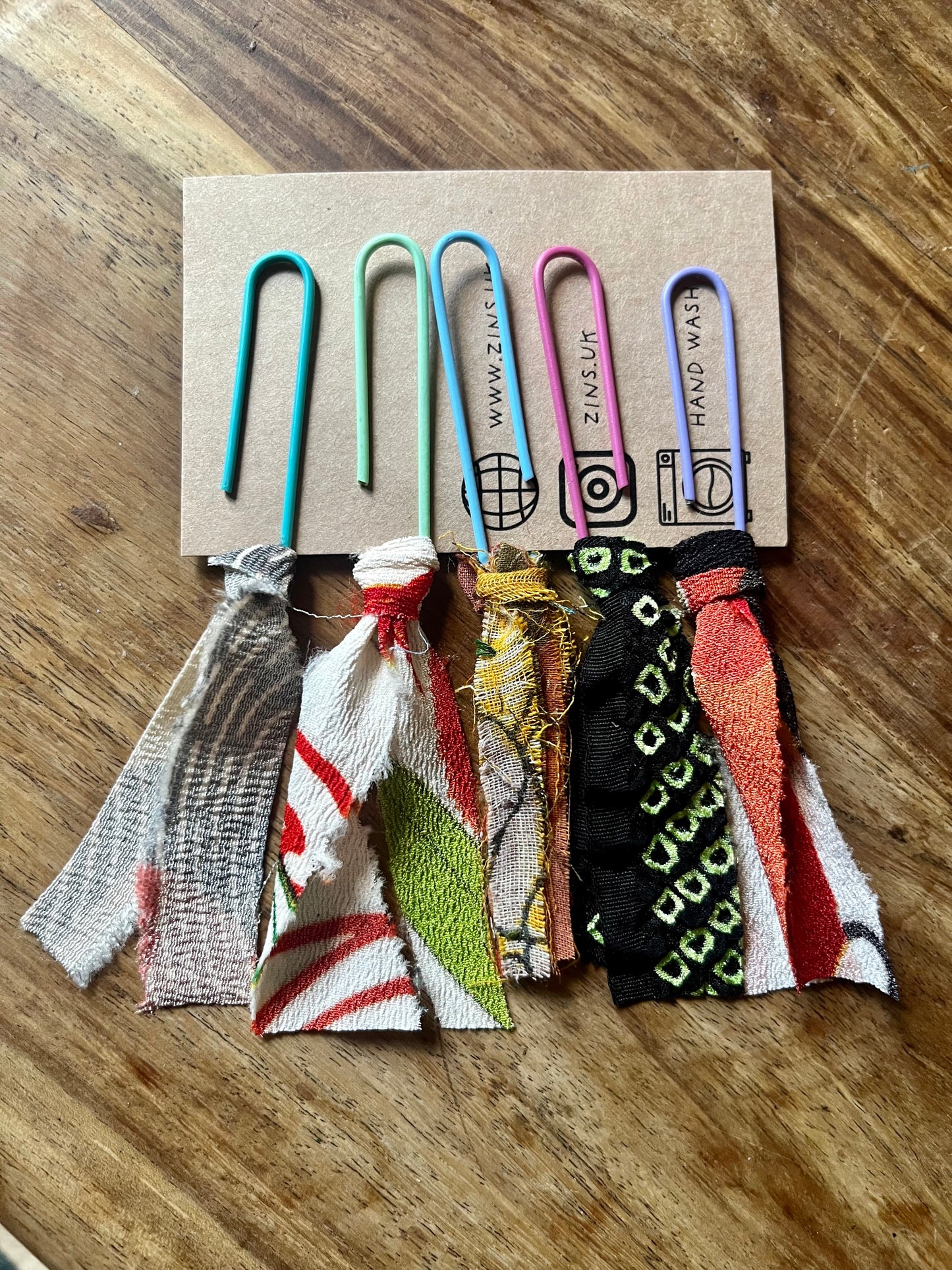 PACK OF 5 Vintage Kimono and Sari Cookbook Markers