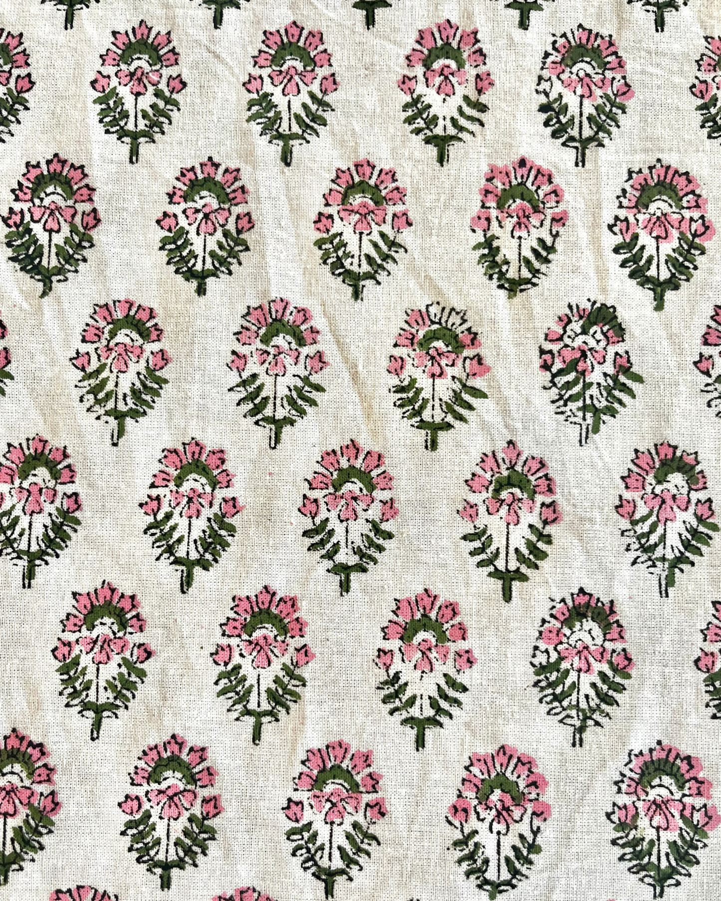 Hand Block Printed Tablecloths: Pink City Roses