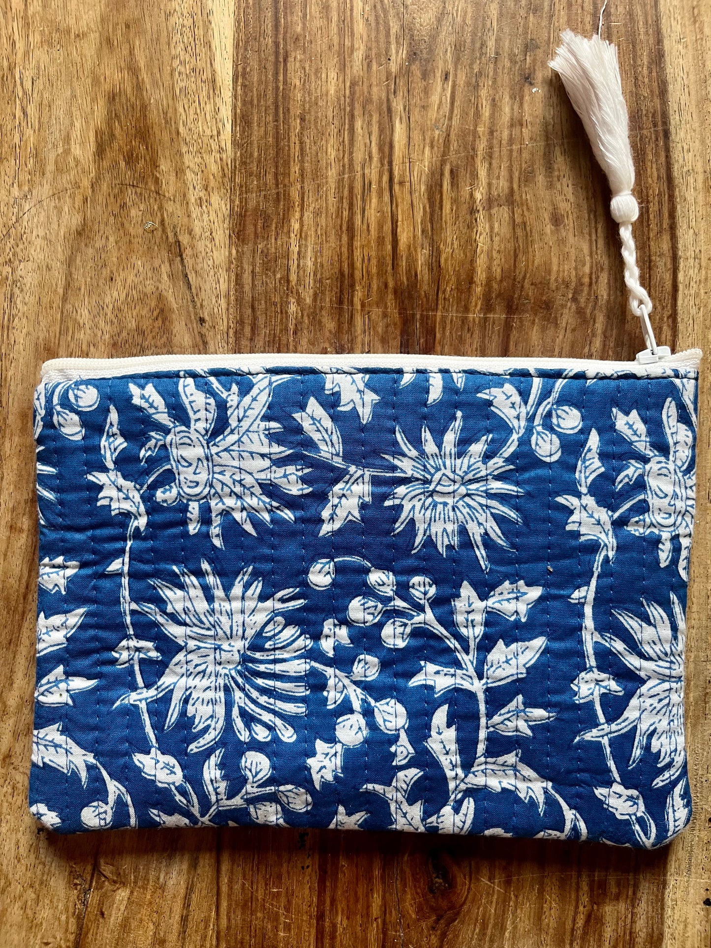 Moonlight Blue Block Print Pouch