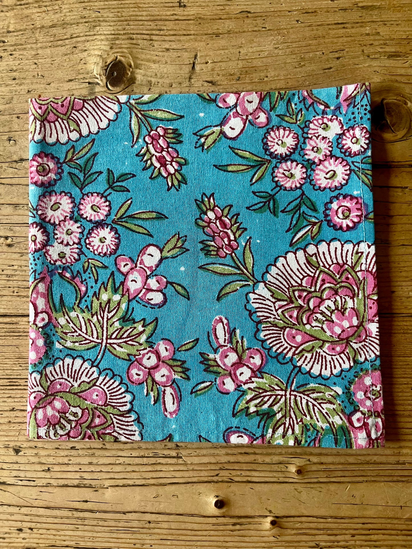 Hand Block Printed Napkins Sky Garden