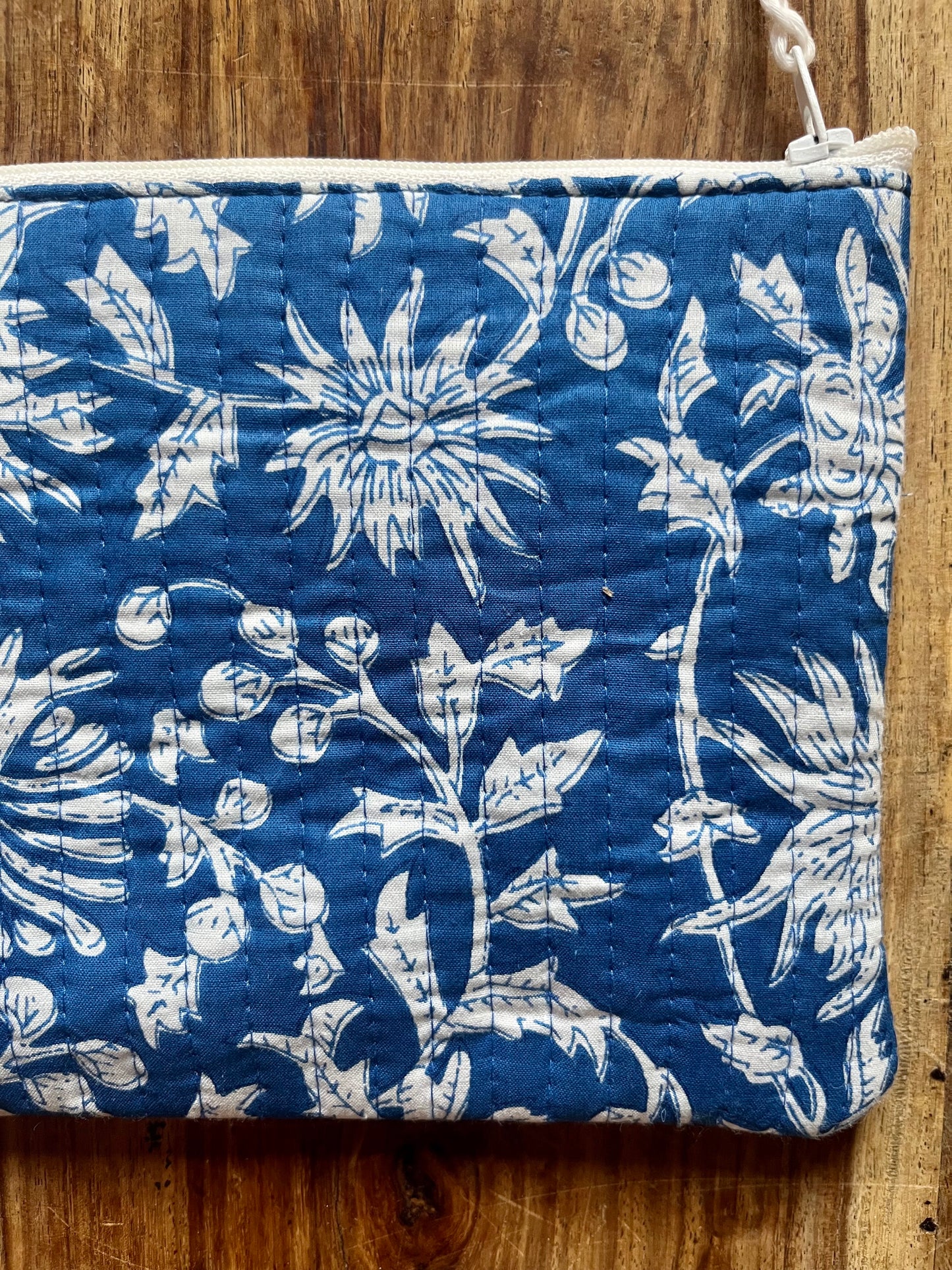 Moonlight Blue Block Print Pouch