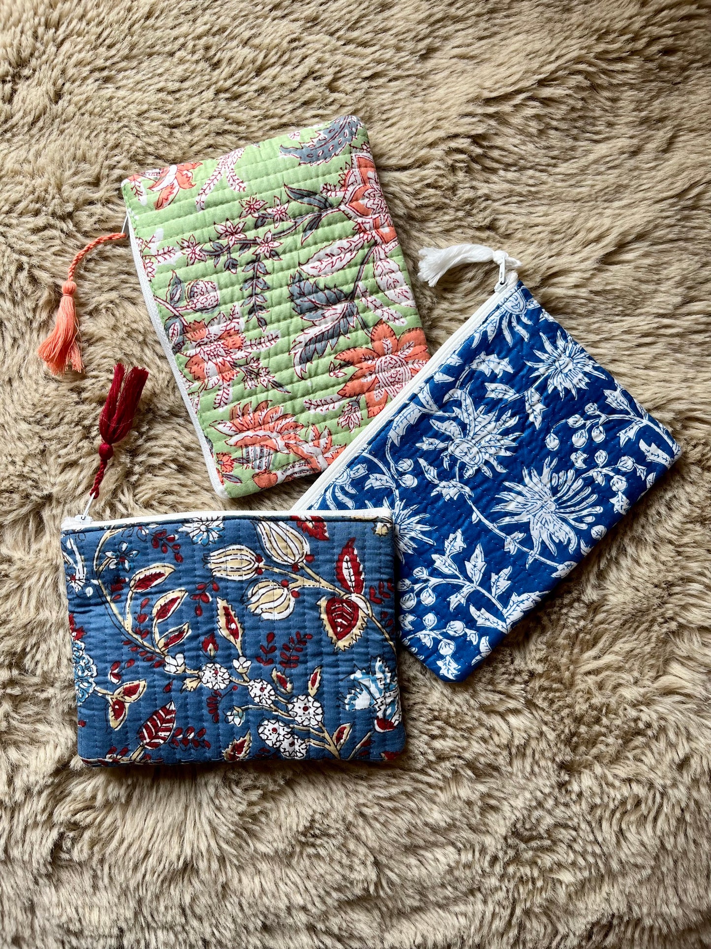 Dandelion Block Print Pouch