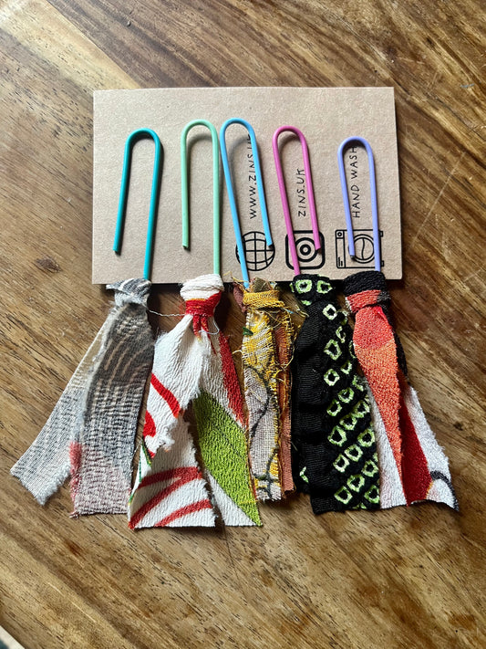 PACK OF 5 Vintage Kimono and Sari Cookbook Markers