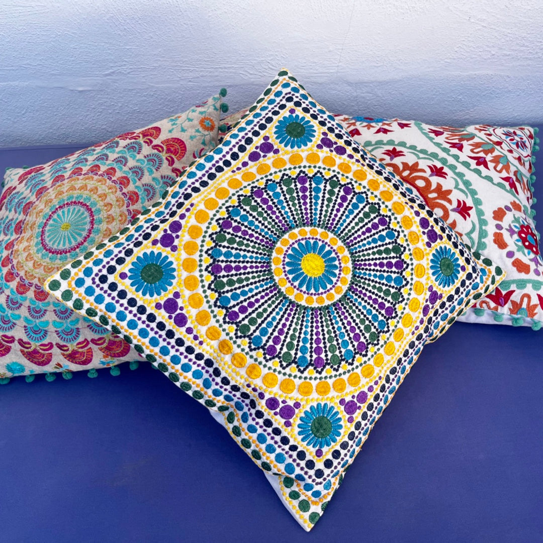 Embroidered Suzani Cushion Cover - Faiground