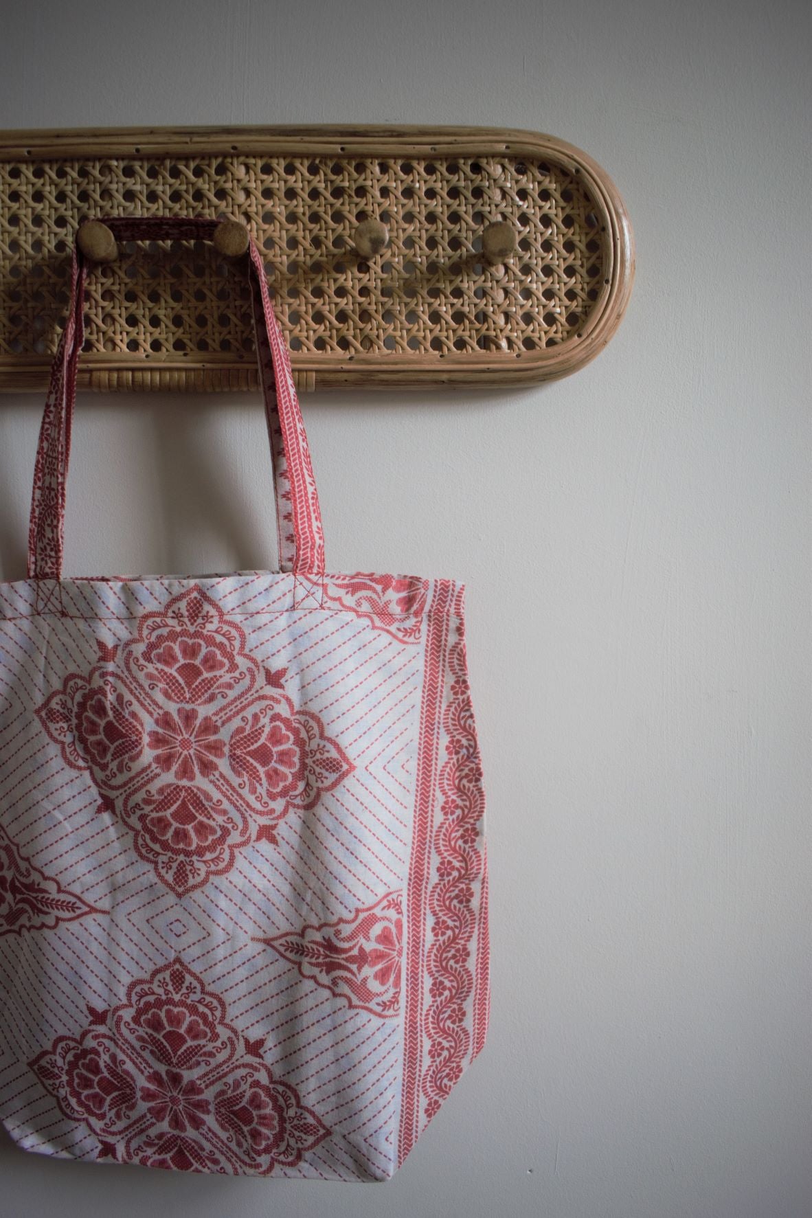Vintage sari cotton tote shopping bag - 1