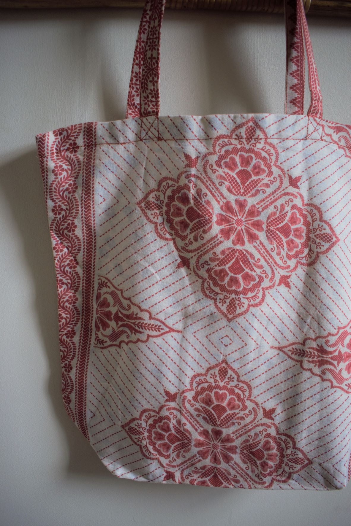 Vintage sari cotton tote shopping bag - 2