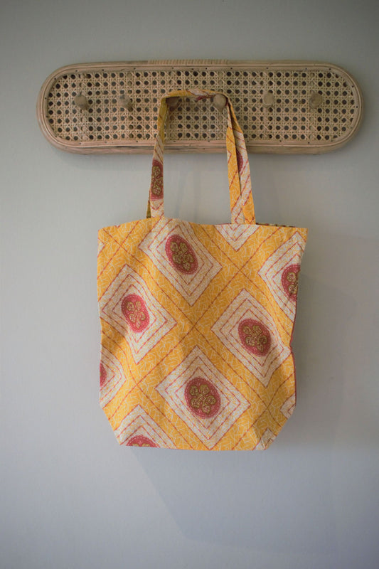 Vintage cotton sari tote shopping bags - 0