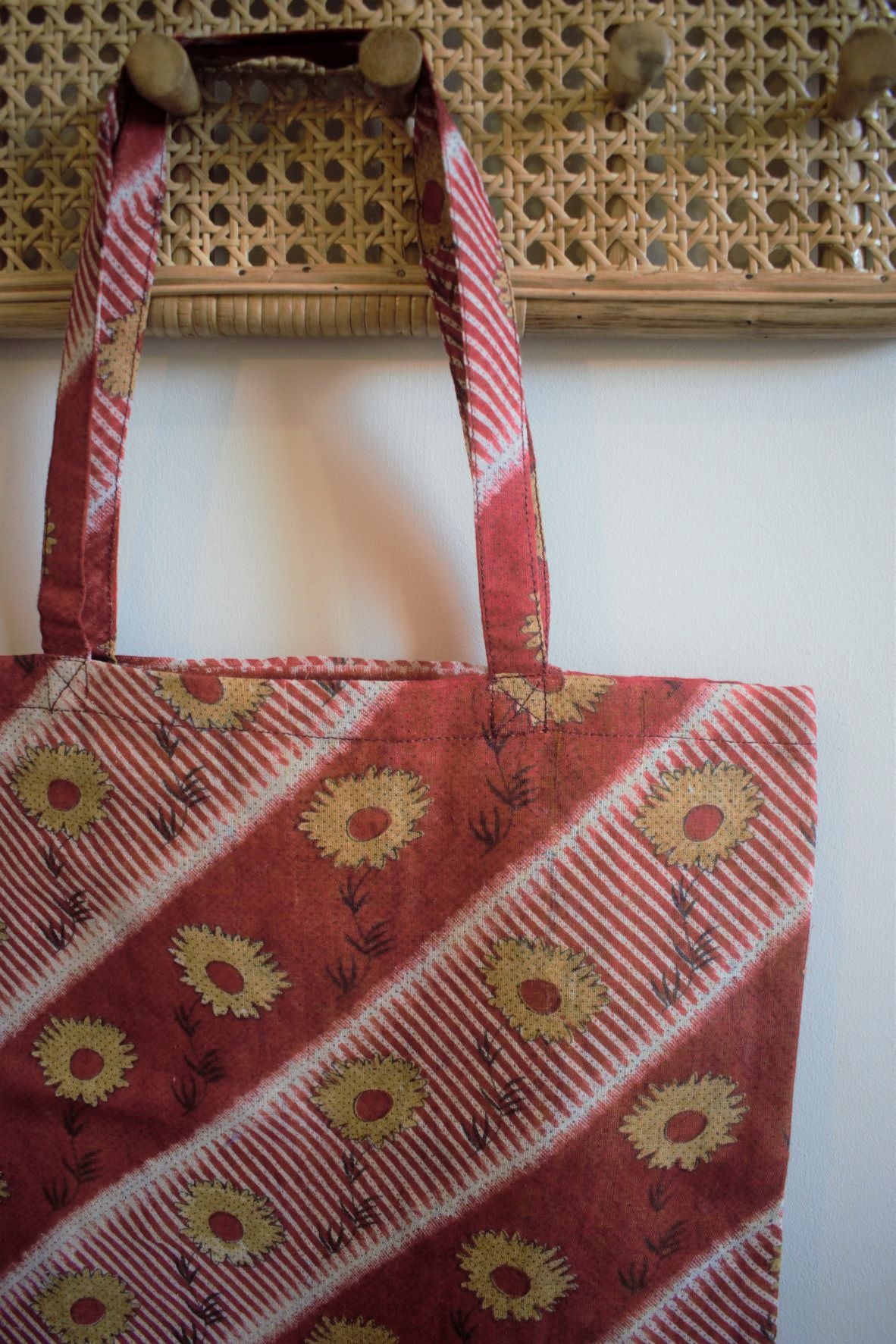 Vintage sari cotton tote shopping bag - 2