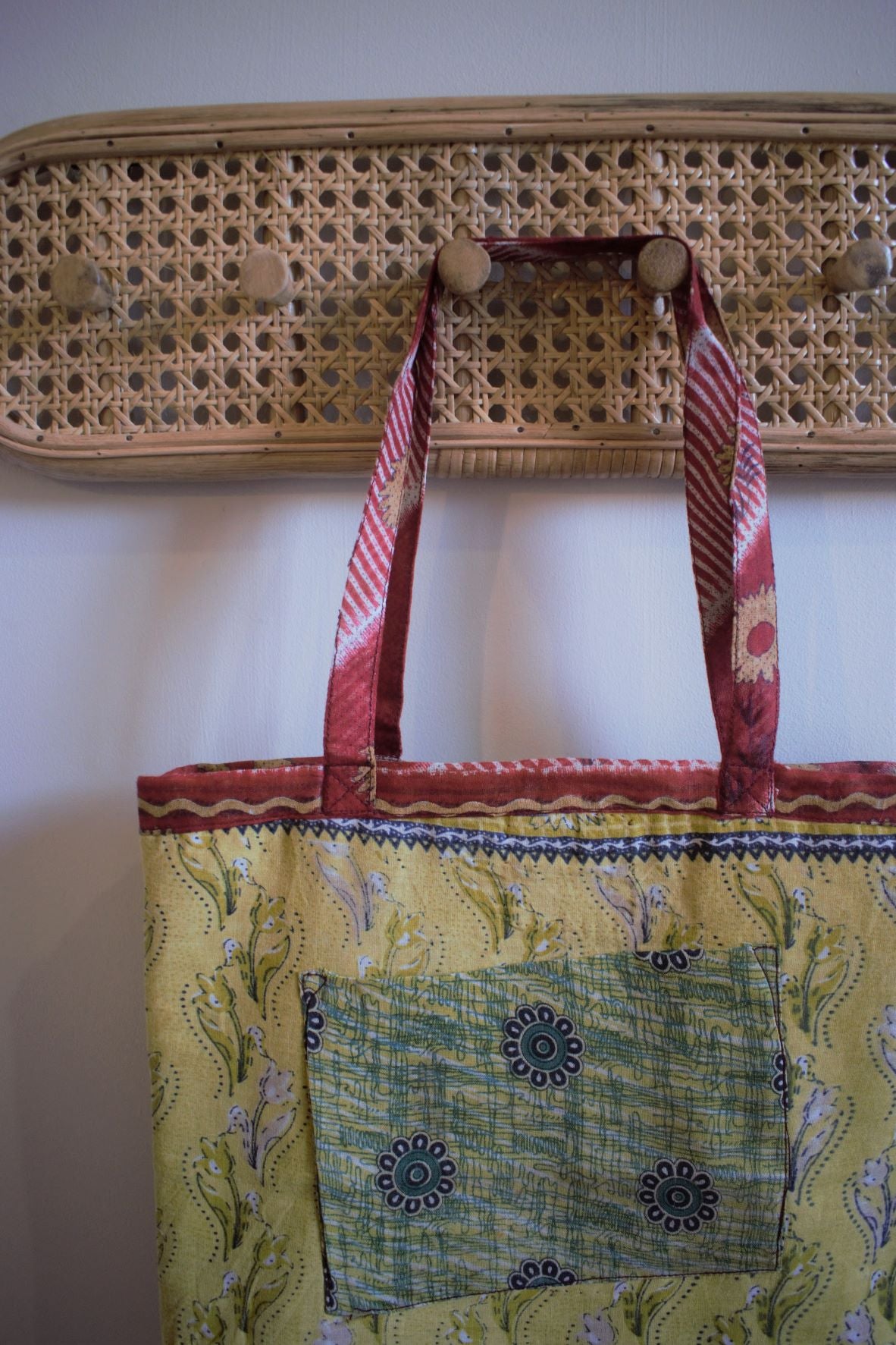 Vintage sari cotton tote shopping bag - 4