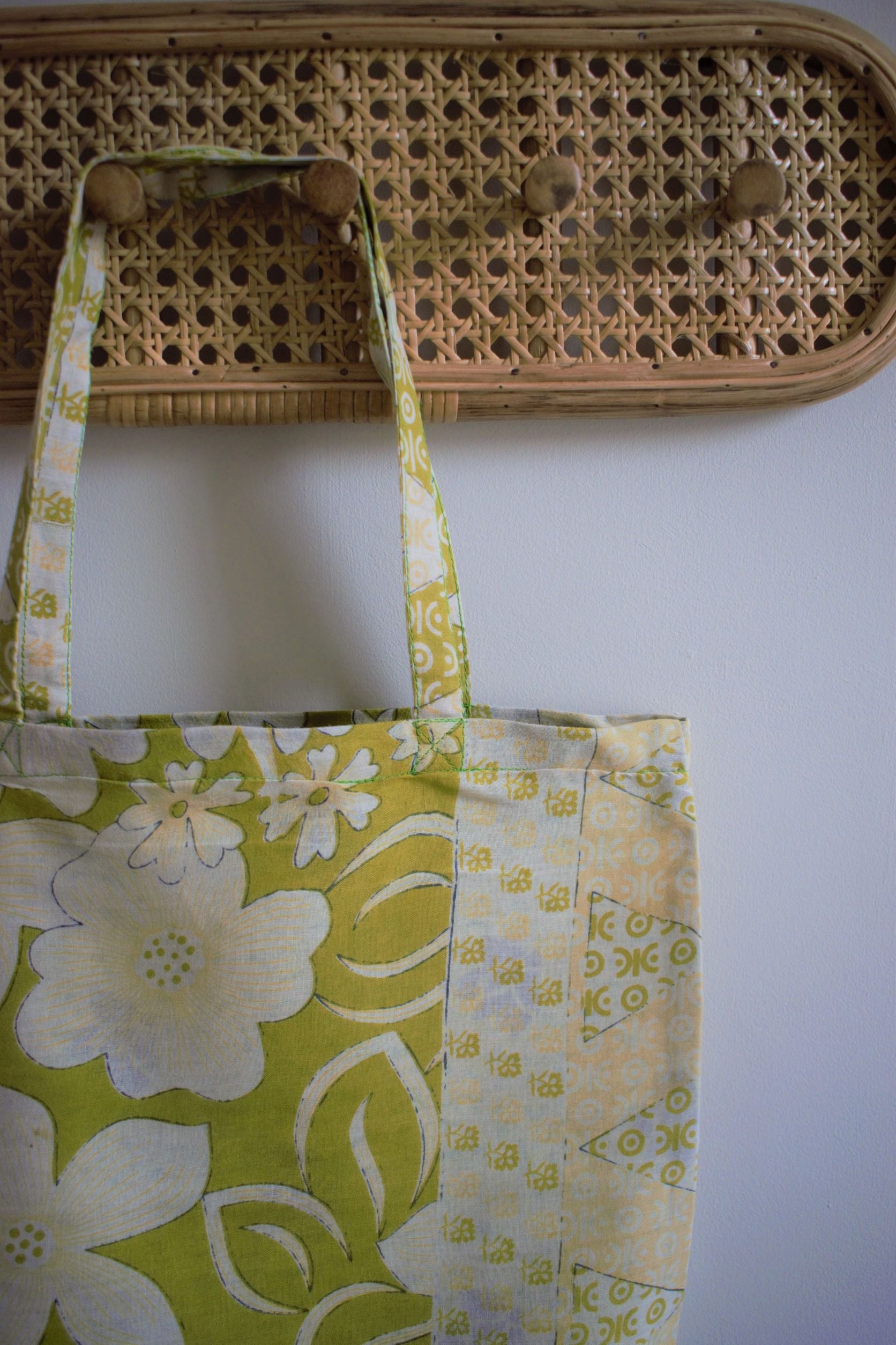 Vintage sari cotton tote shopping bag - 2