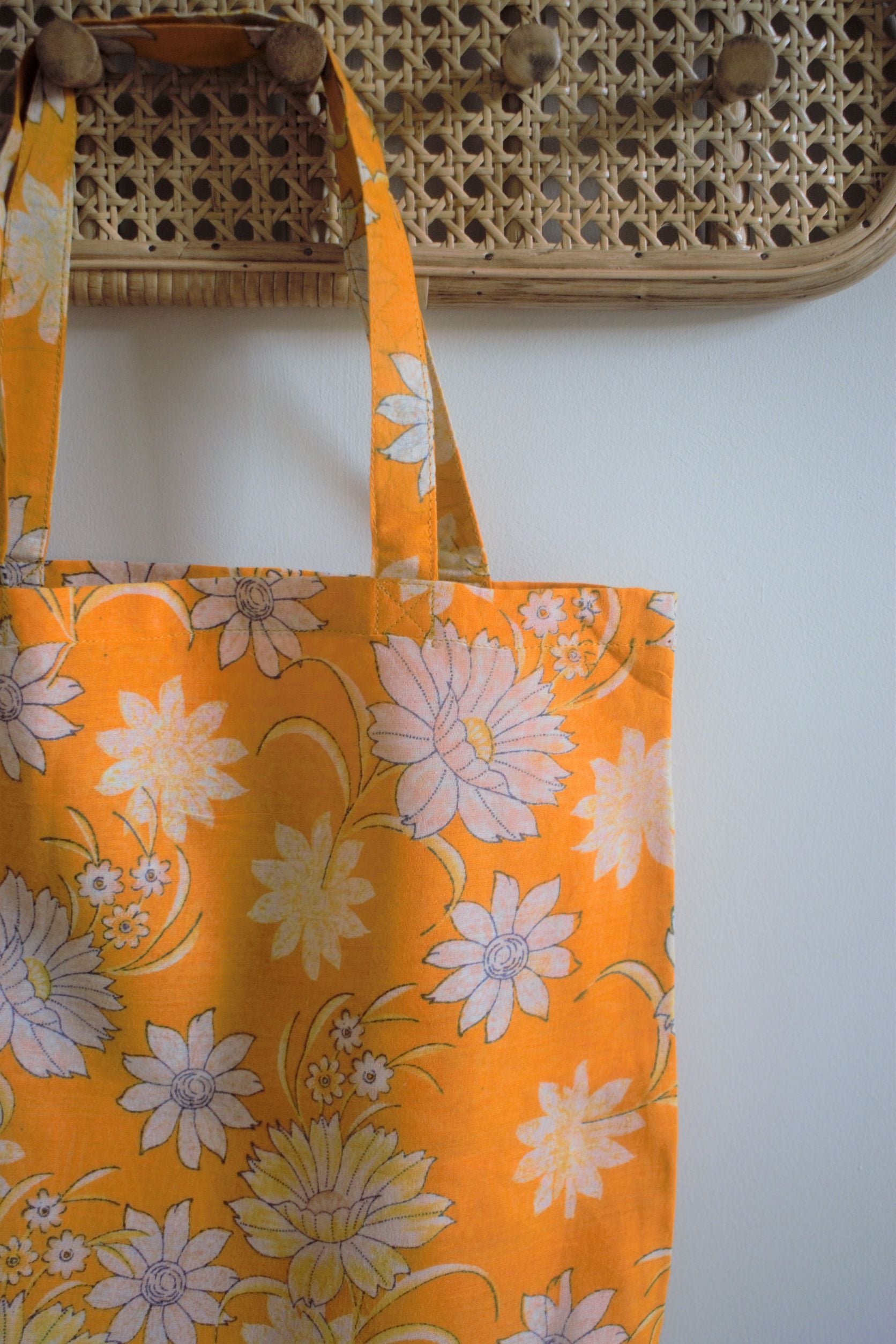 Vintage cotton sari tote shopping bags - 3