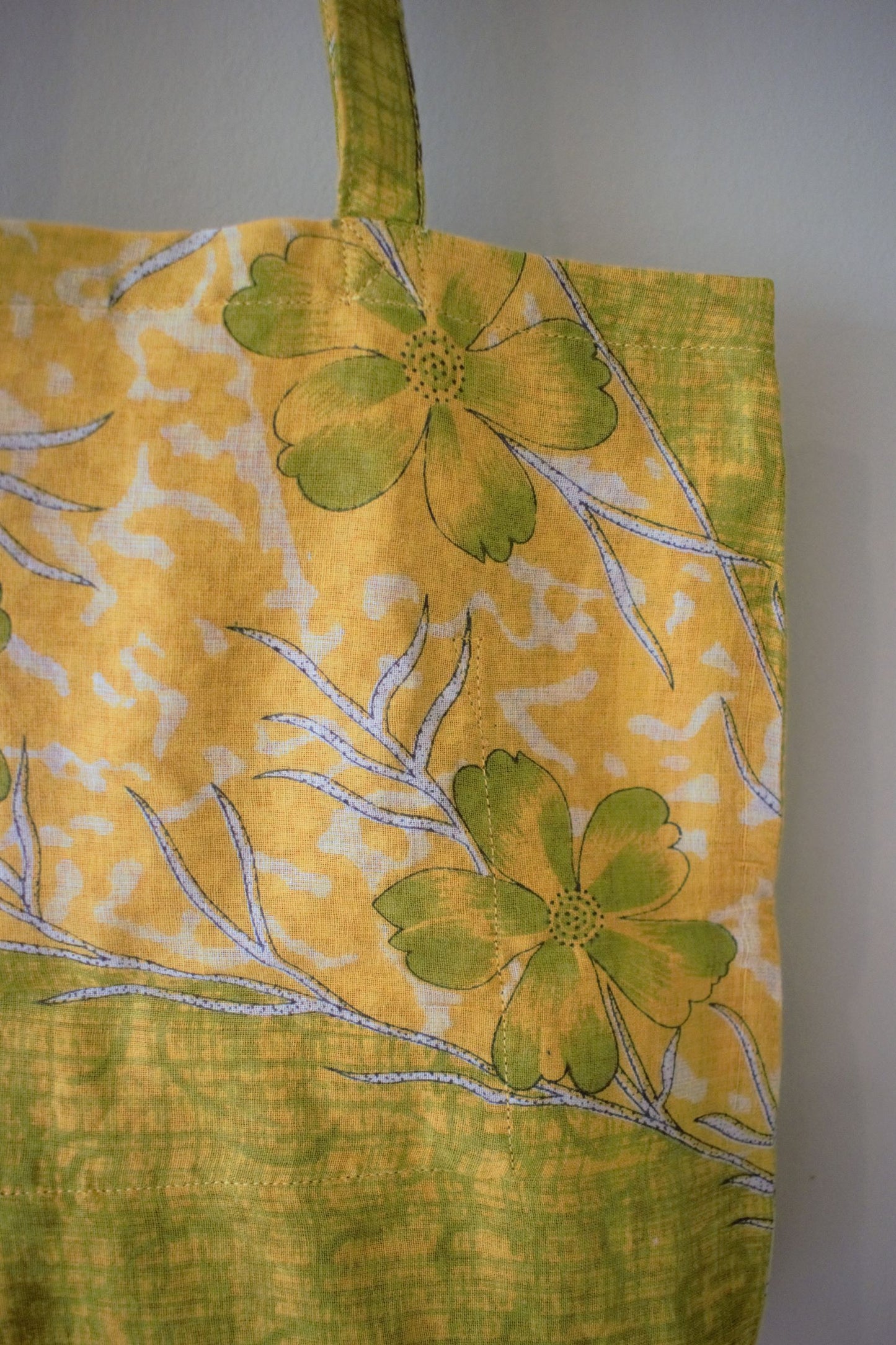 Vintage sari cotton tote shopping bag - 2