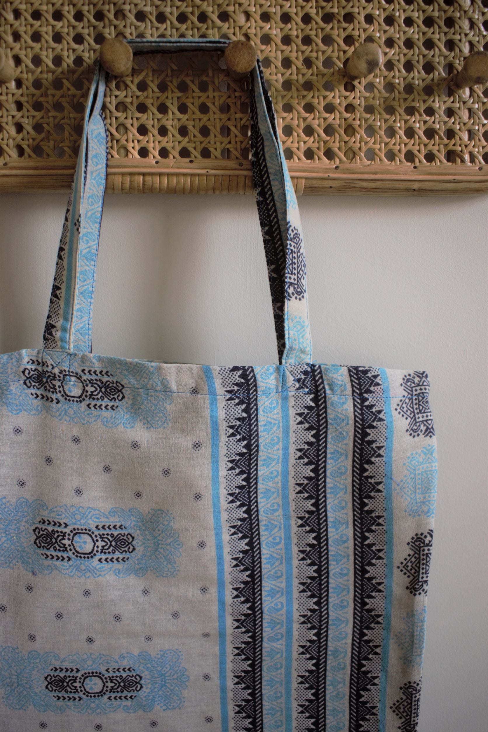 Vintage cotton sari tote shopping bags - 2