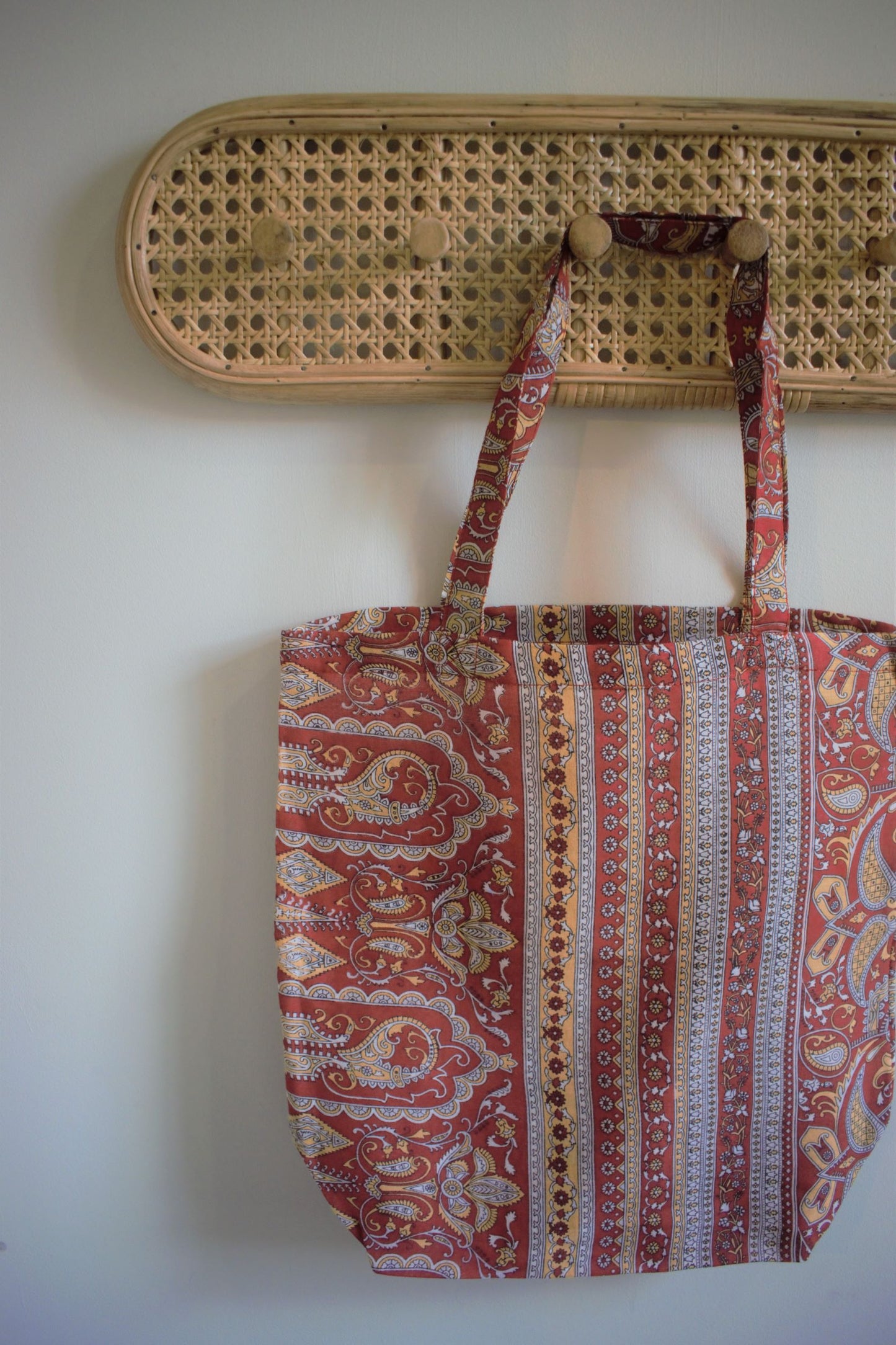 Vintage sari cotton tote shopping bag - 3