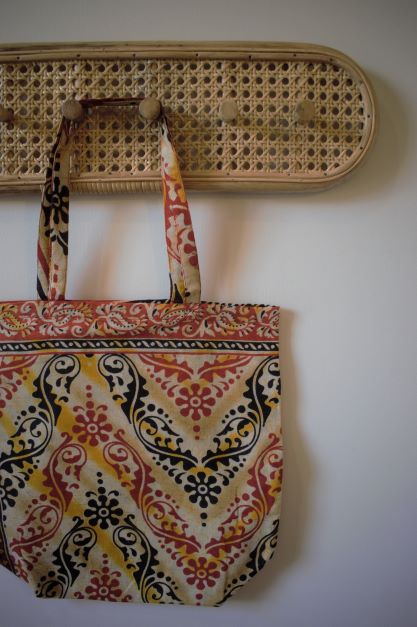 Vintage sari cotton tote shopping bag - 2