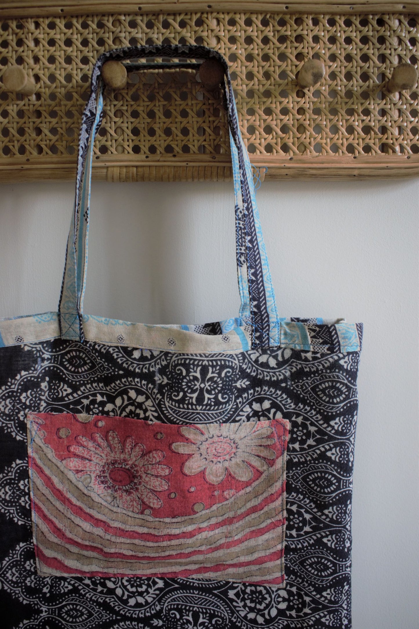 Vintage cotton sari tote shopping bags - 3