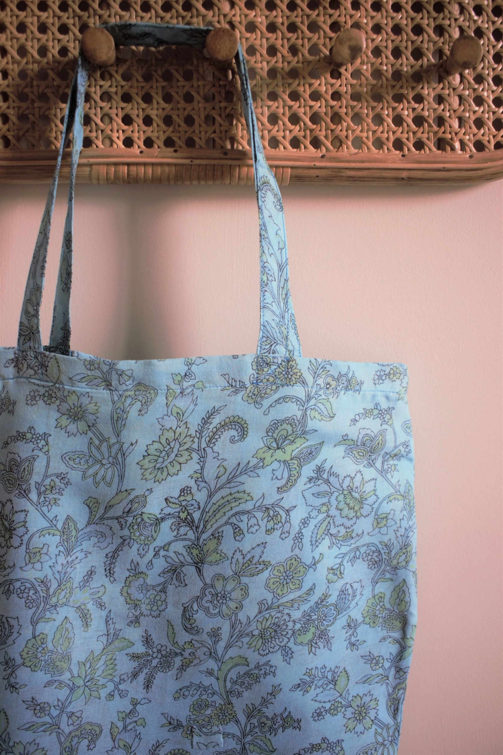 Vintage sari cotton tote shopping bag - 3