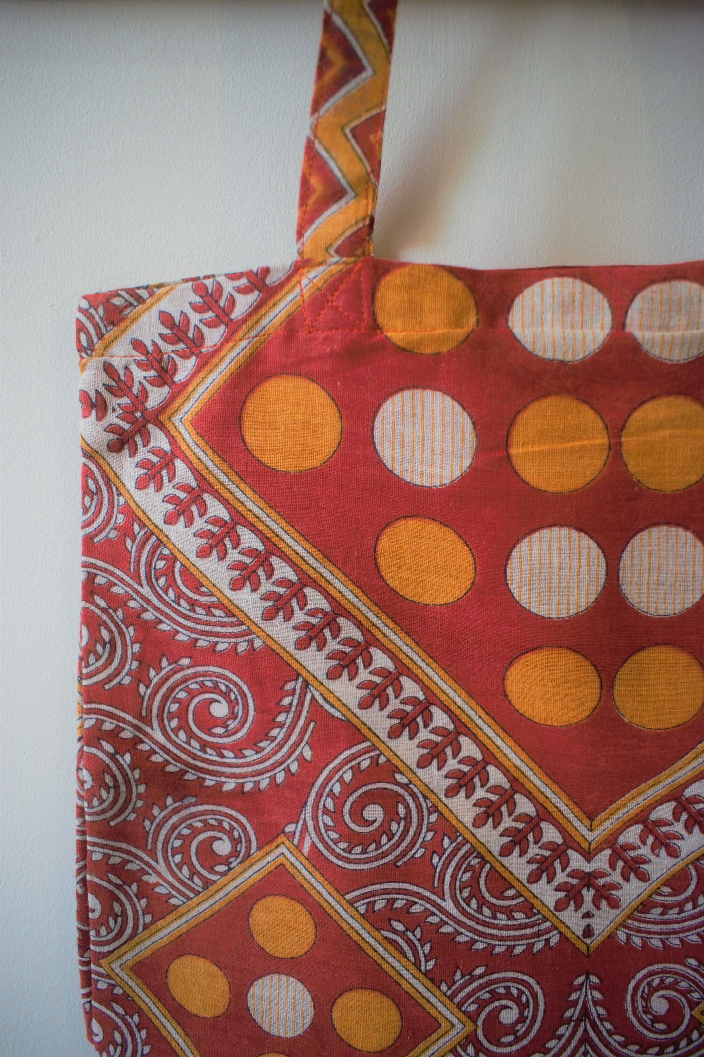 Vintage sari cotton tote shopping bag - 3