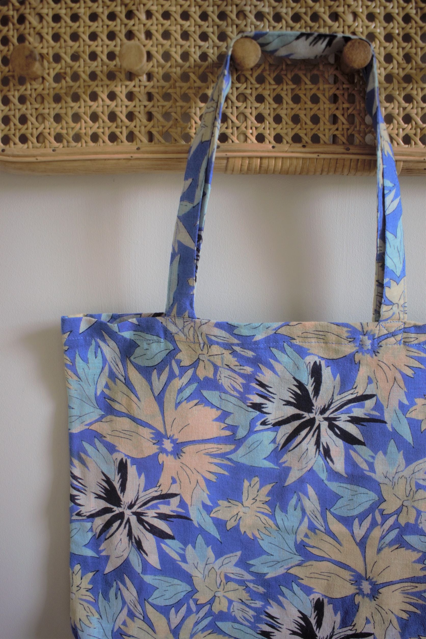 Vintage cotton sari tote shopping bags - 3