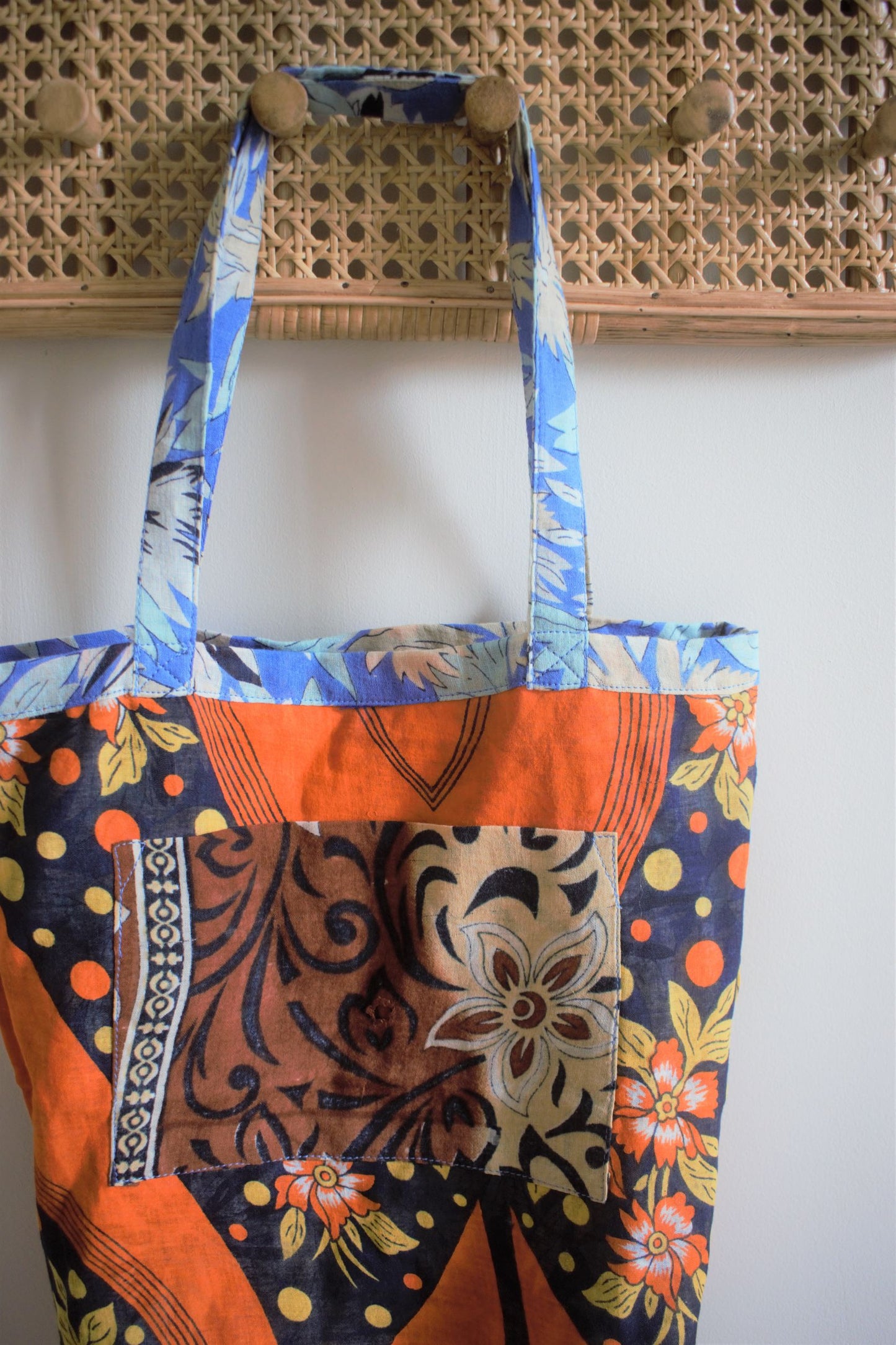 Vintage cotton sari tote shopping bags - 4