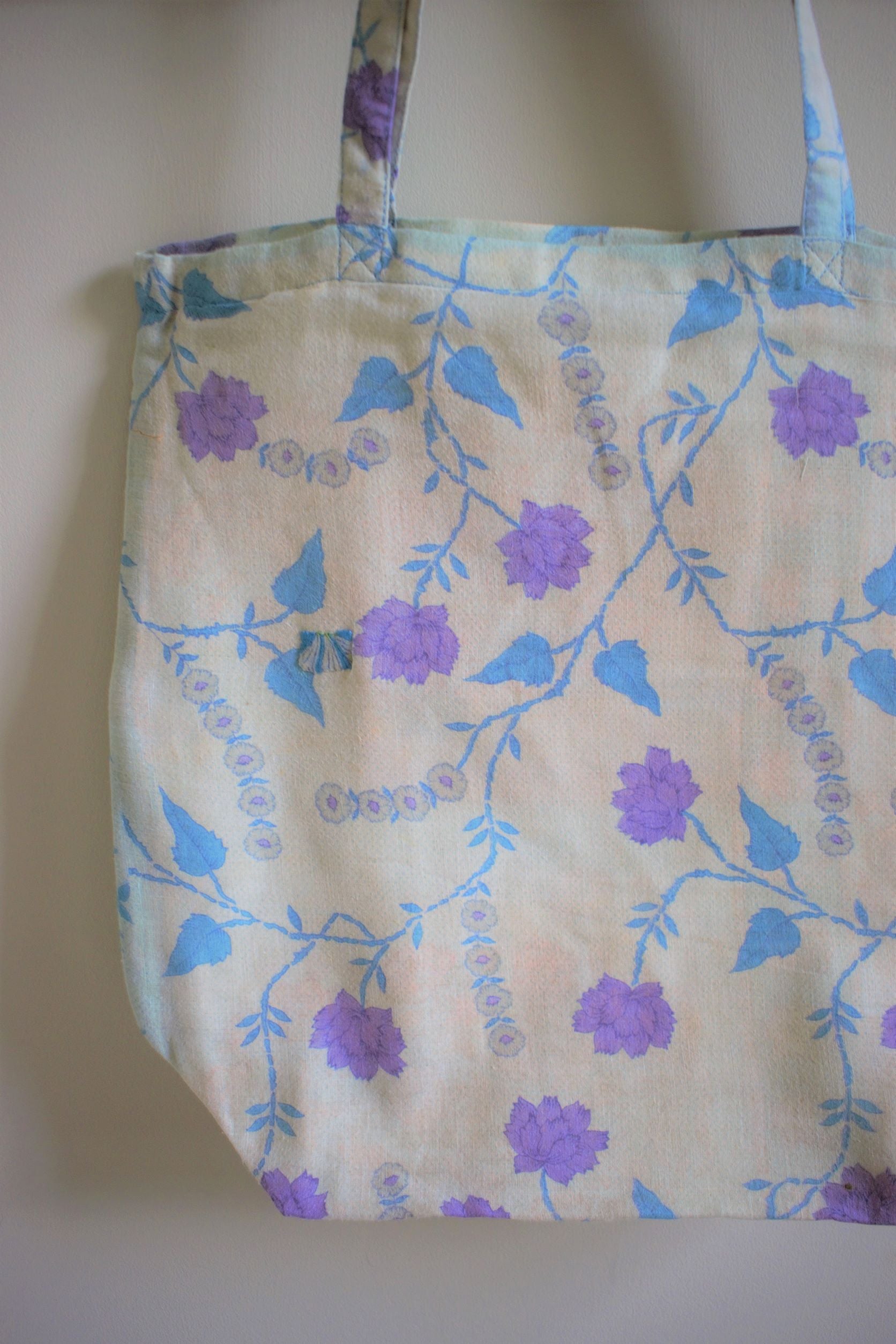 Vintage sari cotton tote shopping bag - 2