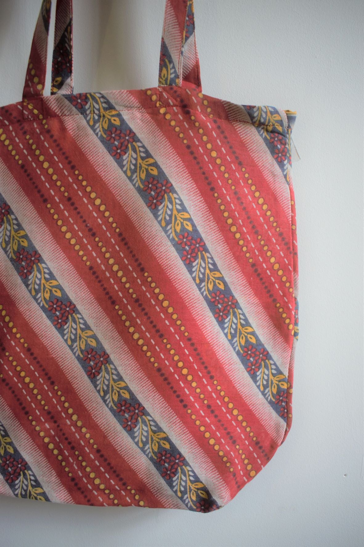 Vintage sari cotton tote shopping bag - 2