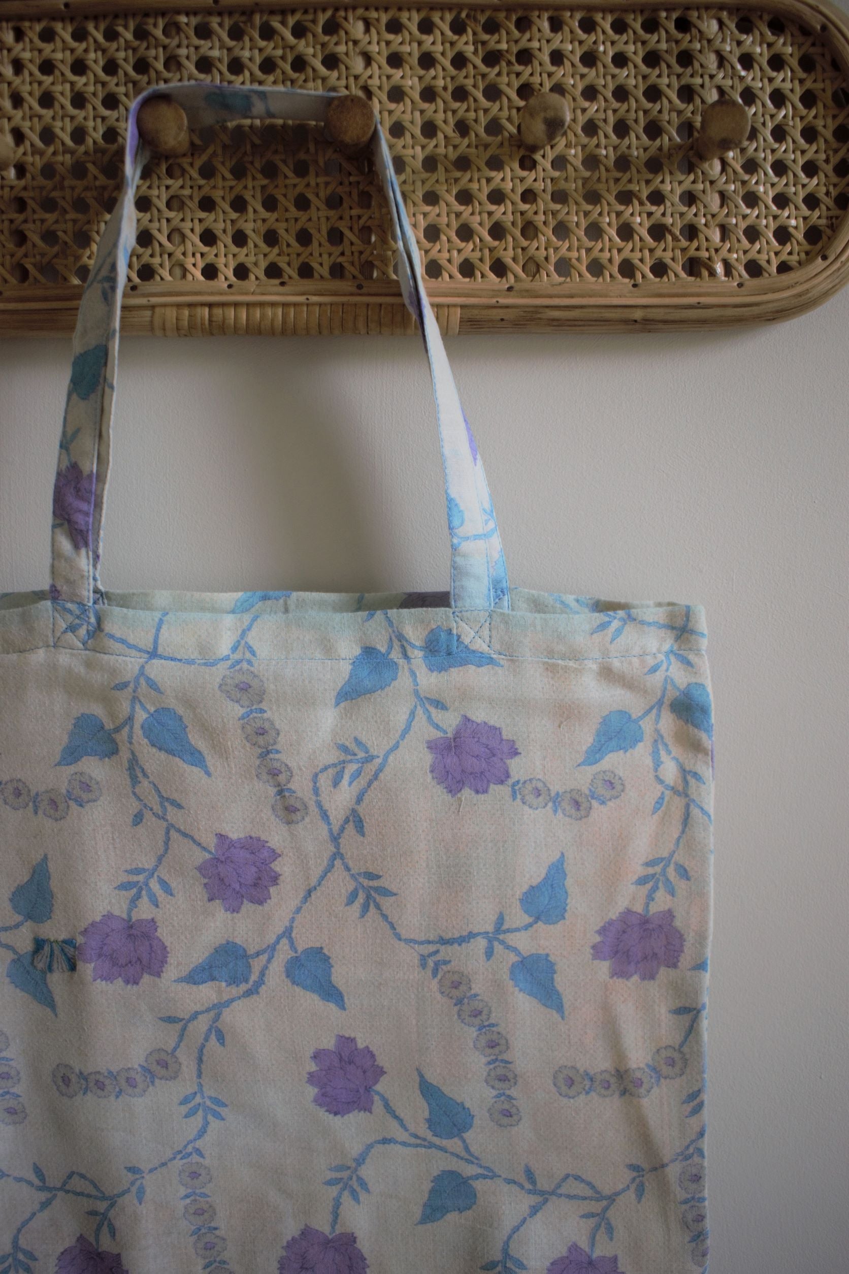 Vintage sari cotton tote shopping bag - 3