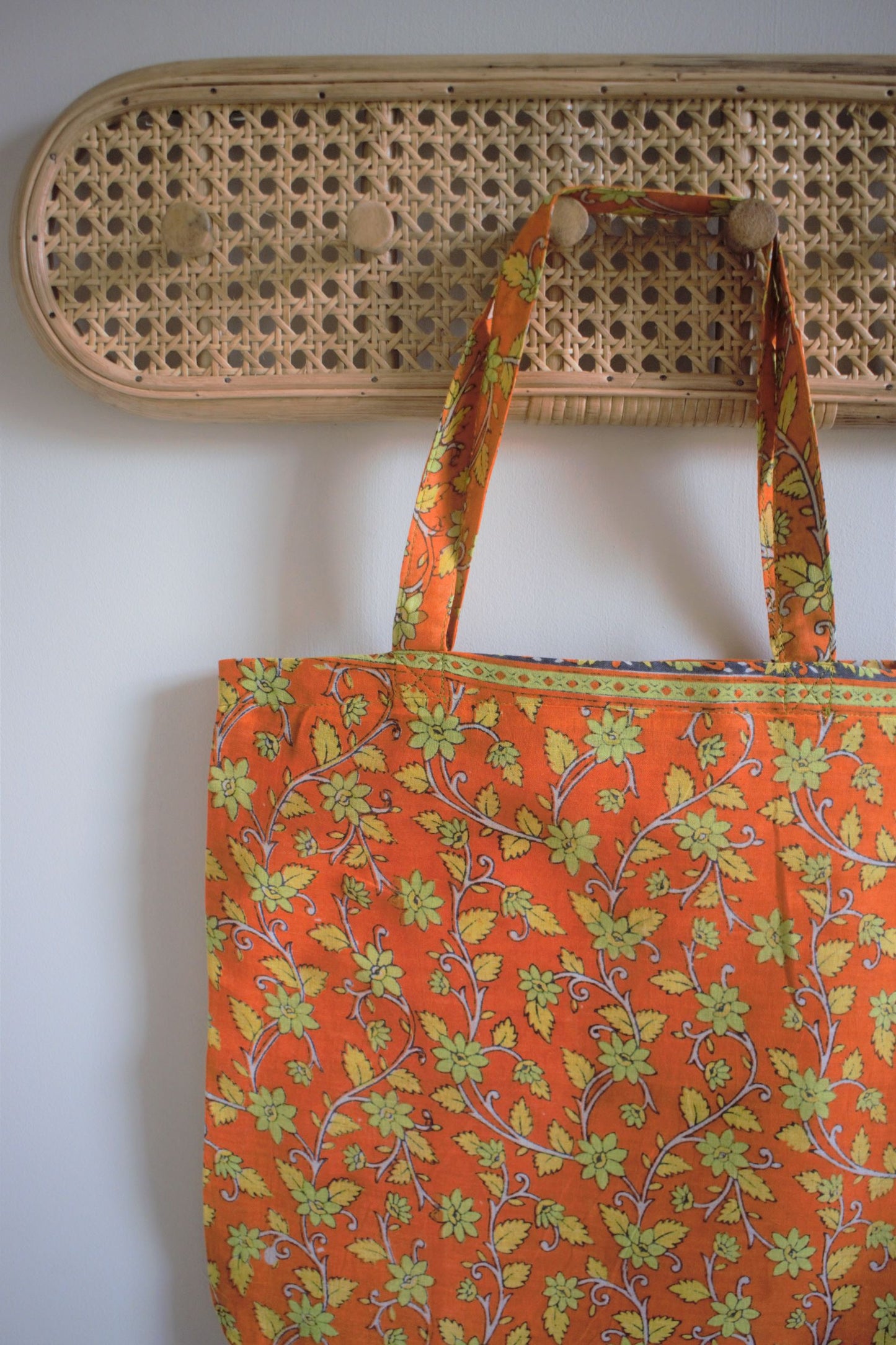 Vintage sari cotton tote shopping bag - 2