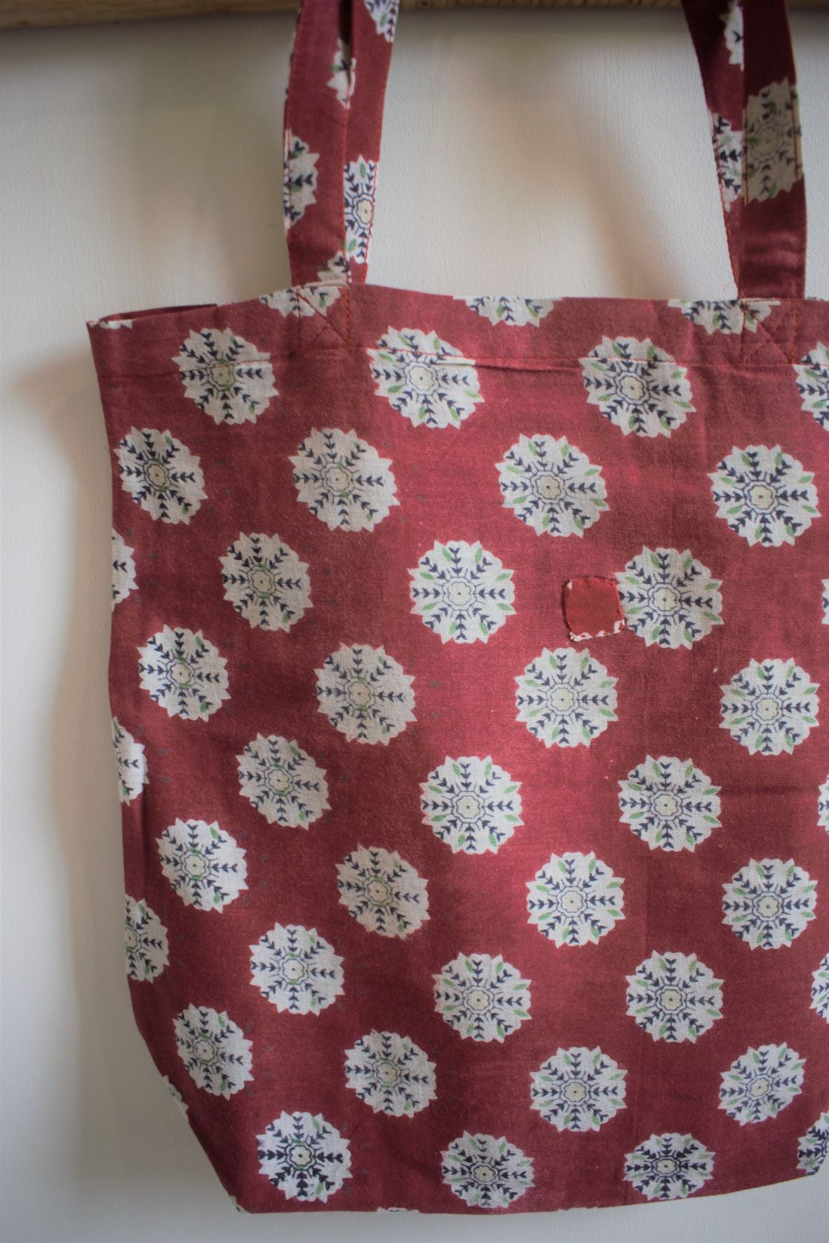 Vintage sari cotton tote shopping bag - 1