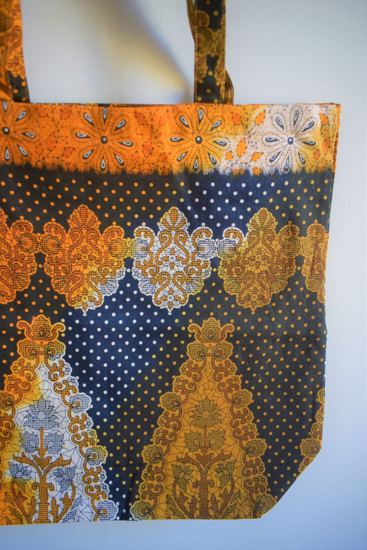 Vintage sari cotton tote shopping bag - 3