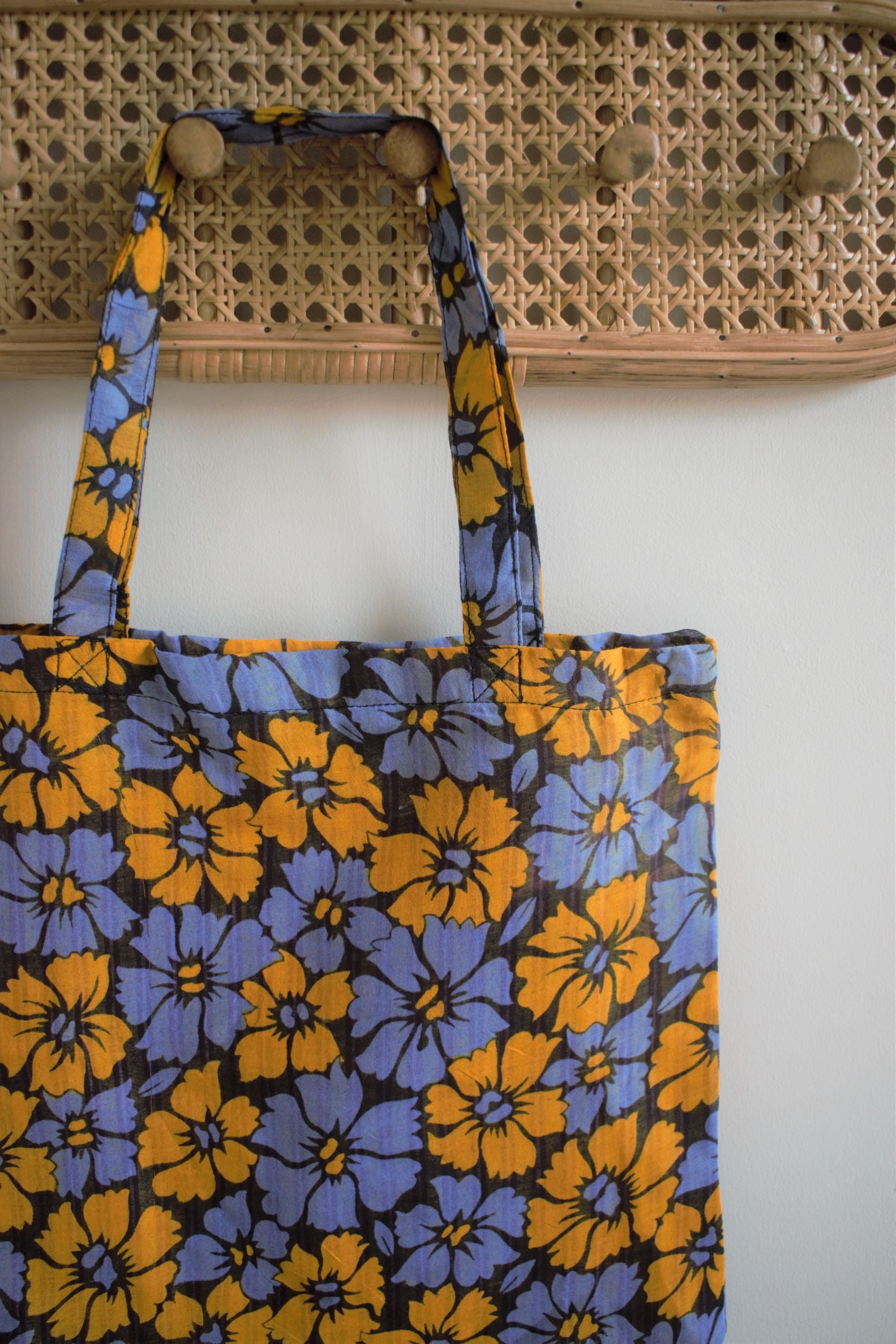 Vintage sari cotton tote shopping bag - 2