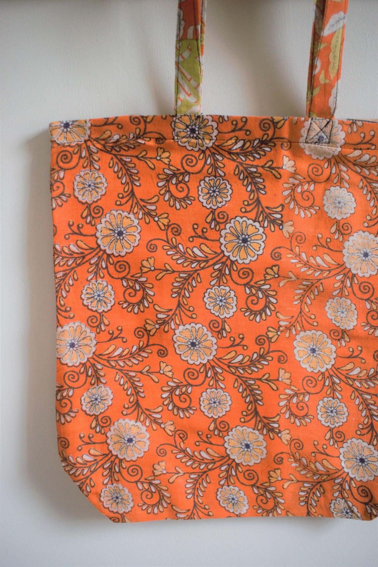 Vintage sari cotton tote shopping bag - 2