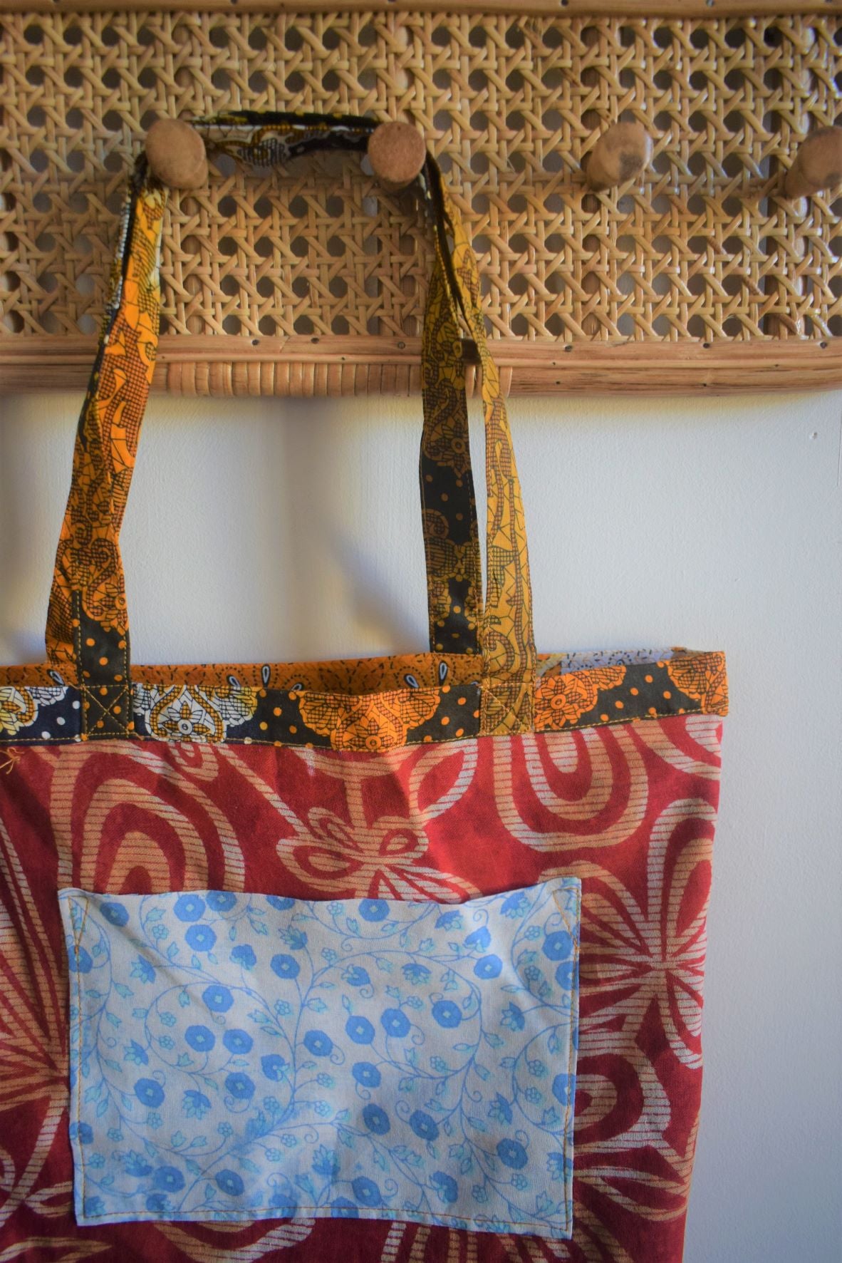 Vintage sari cotton tote shopping bag - 4