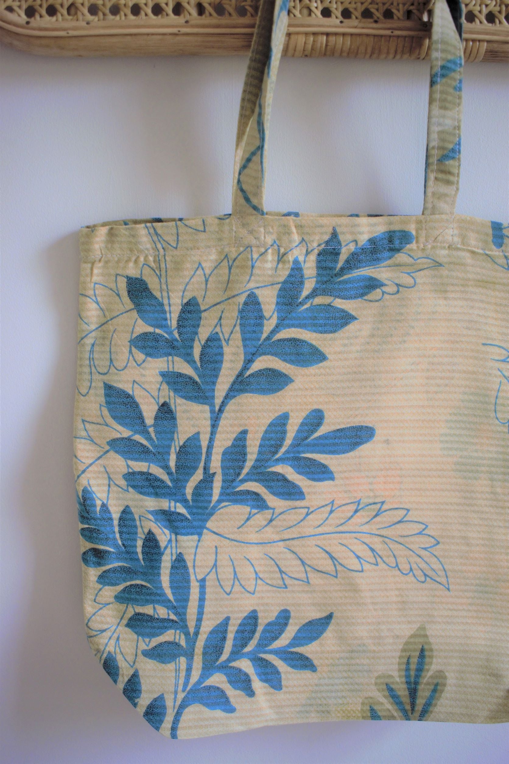 Vintage sari cotton tote shopping bag - 1