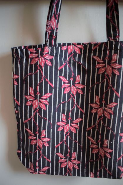 Vintage sari cotton tote shopping bag - 1