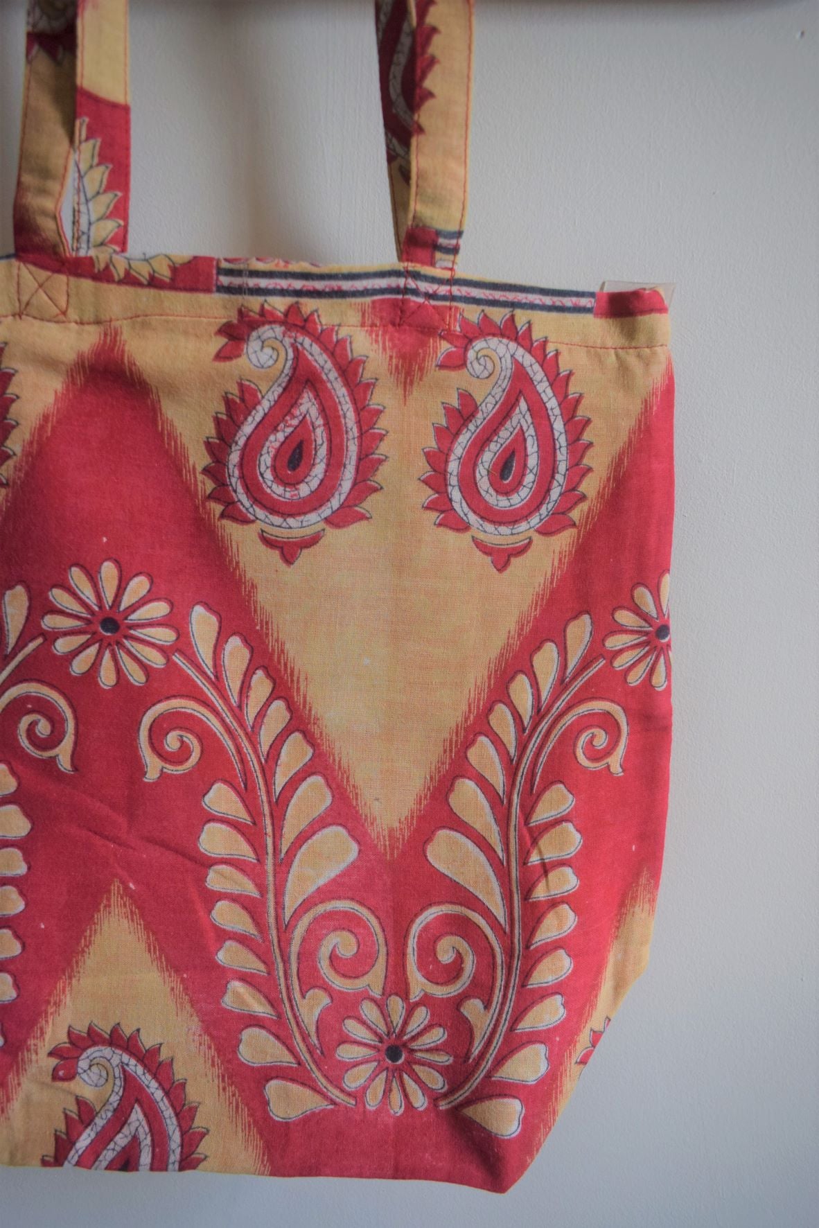 Vintage sari cotton tote shopping bag - 2