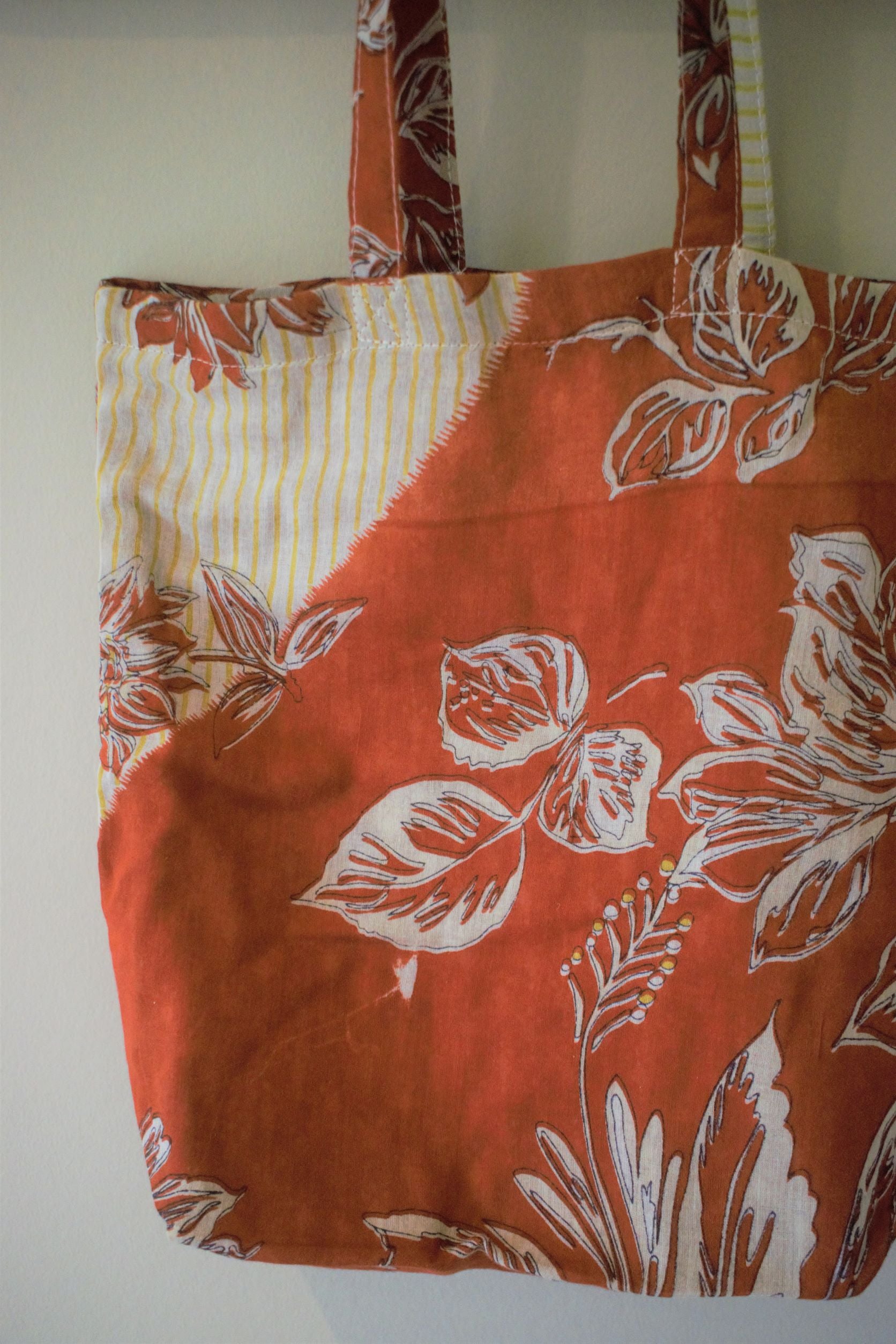 Vintage sari cotton tote shopping bag - 3