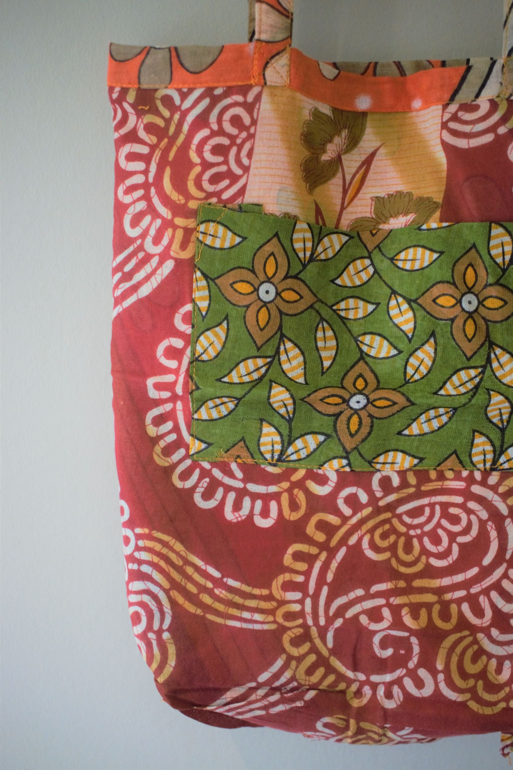 Vintage sari cotton tote shopping bag - 4