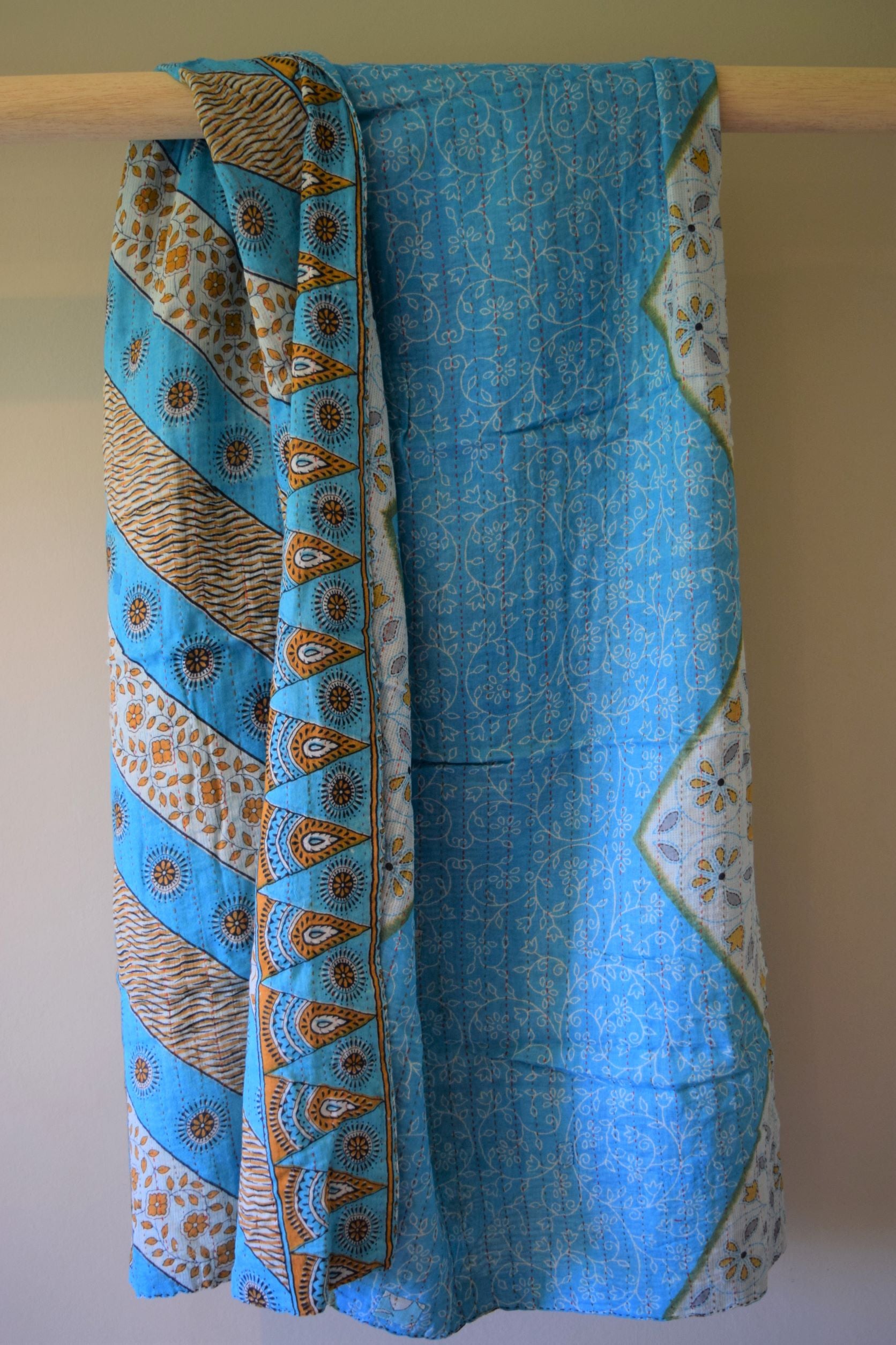 Vintage cotton sari scarves - 0