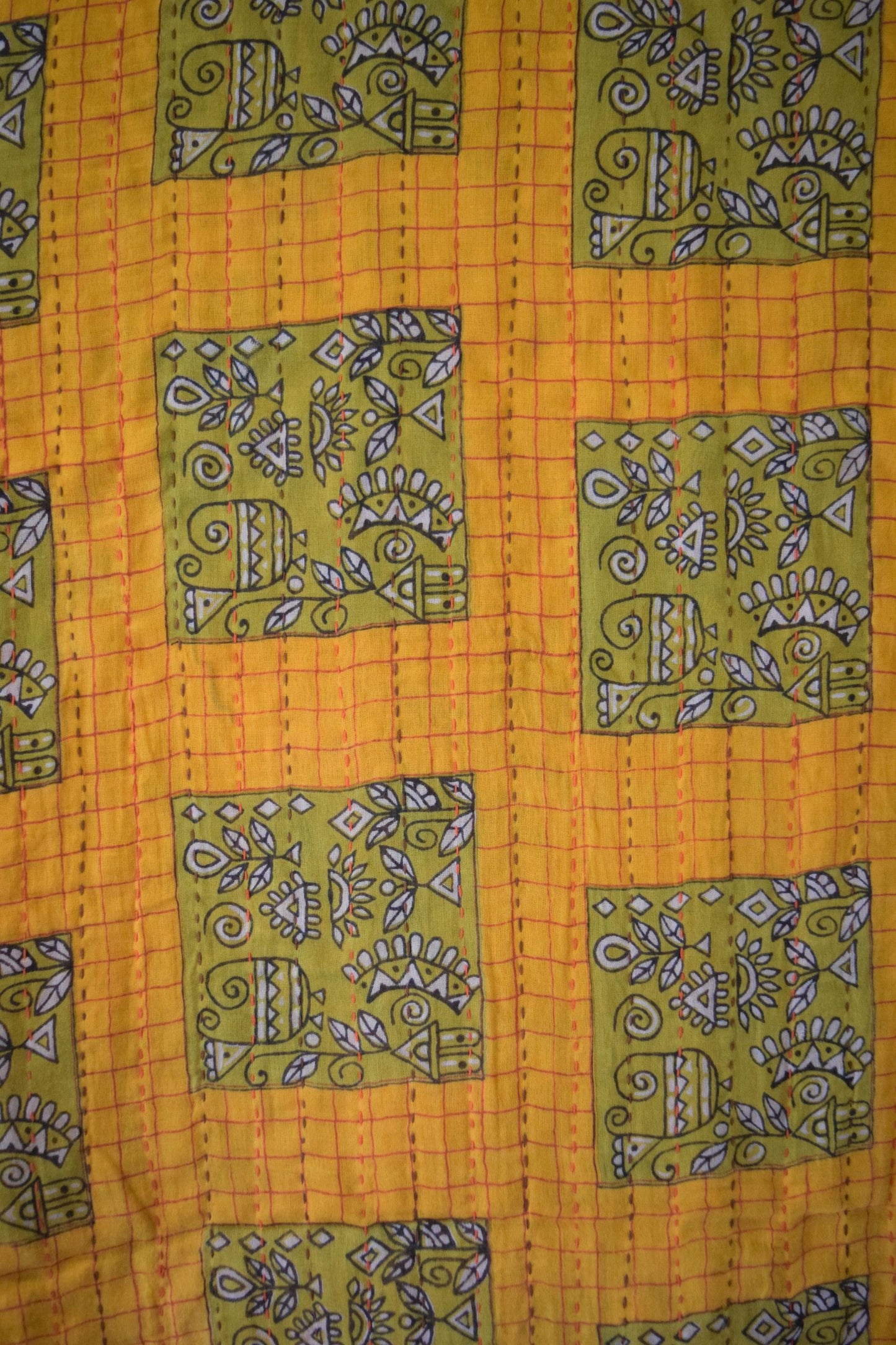 Vintage cotton sari scarves - 5