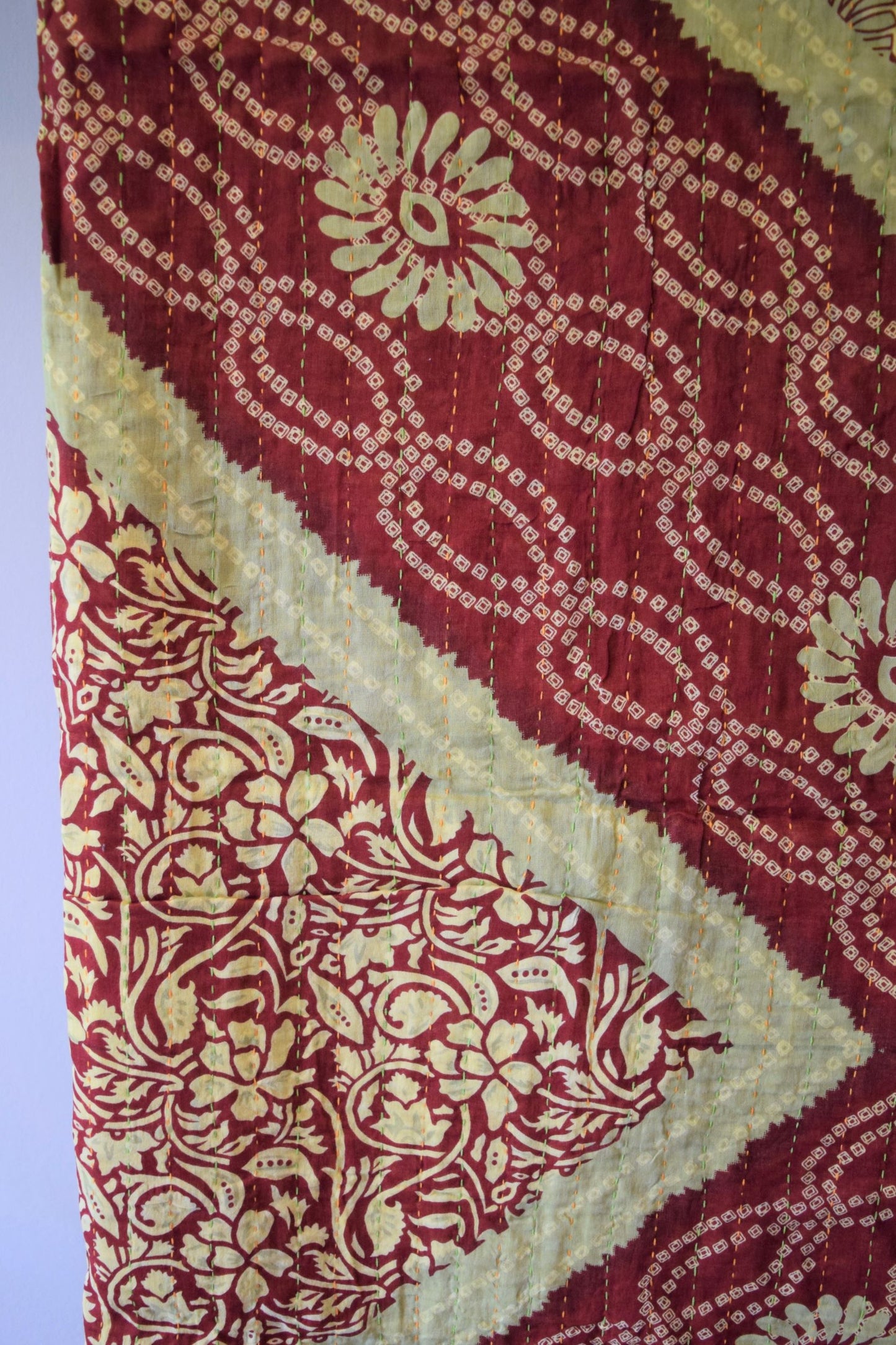 Vintage cotton sari scarves - 5