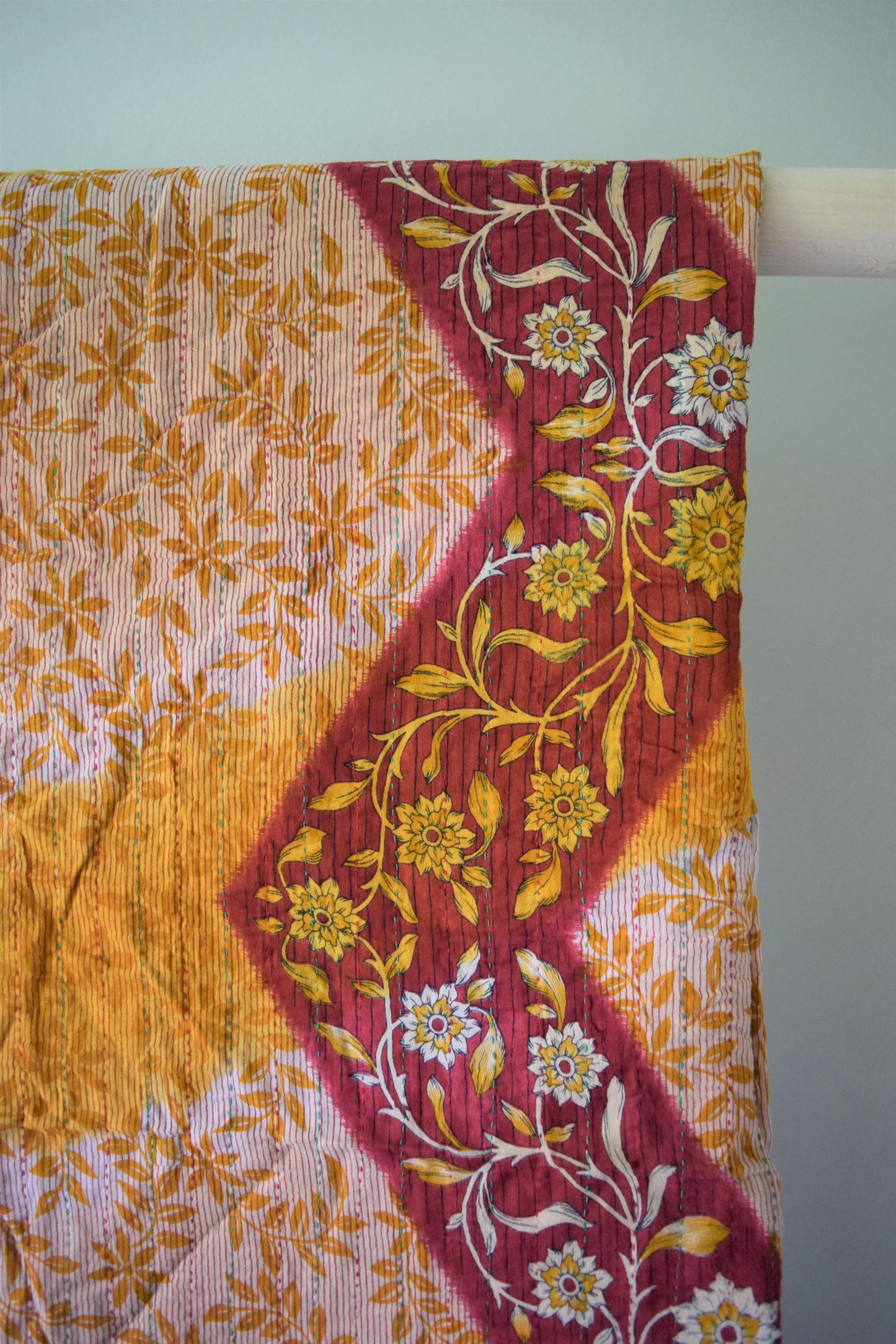 Vintage cotton sari scarves - 1