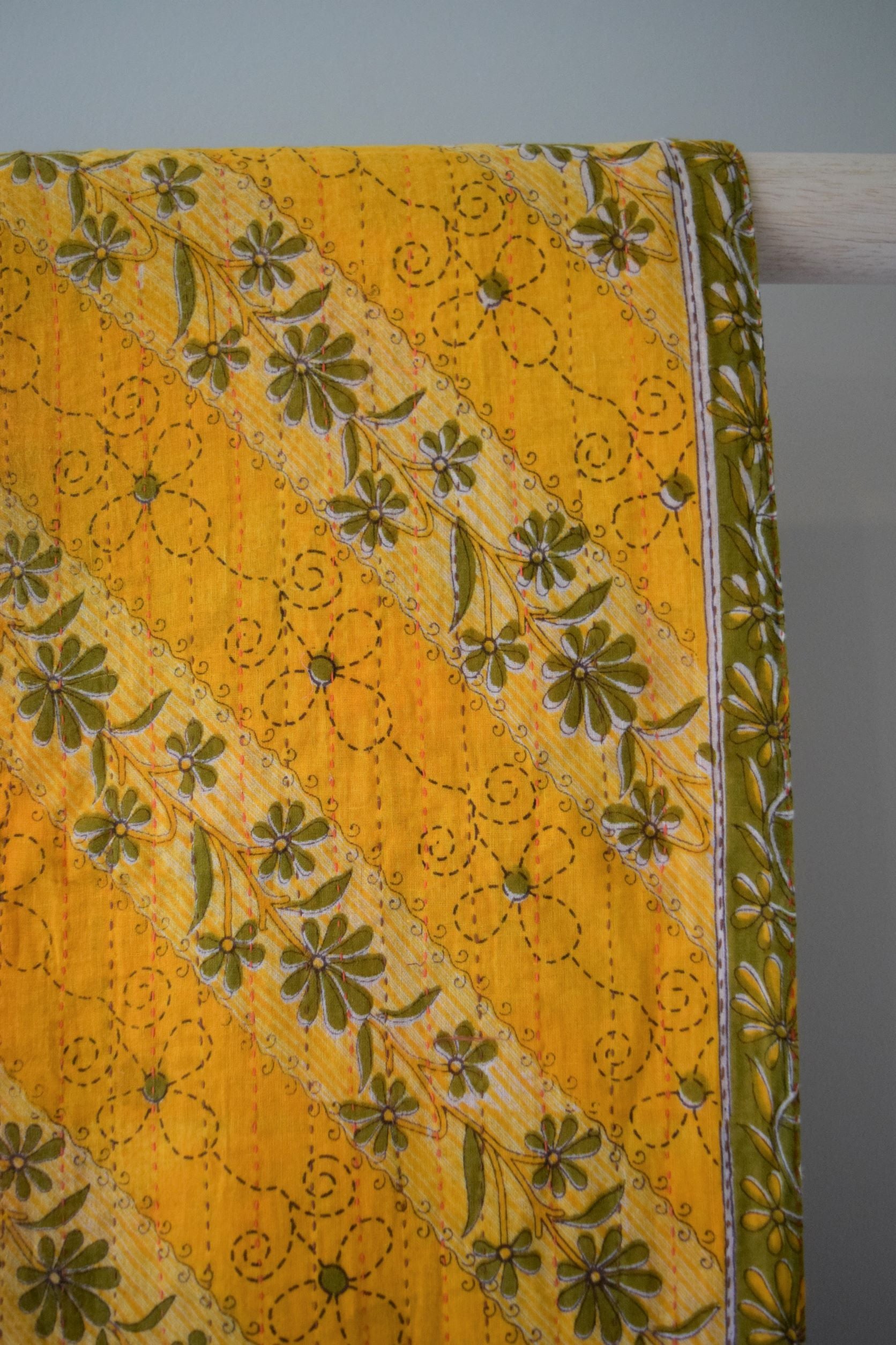 Vintage cotton sari scarves - 1