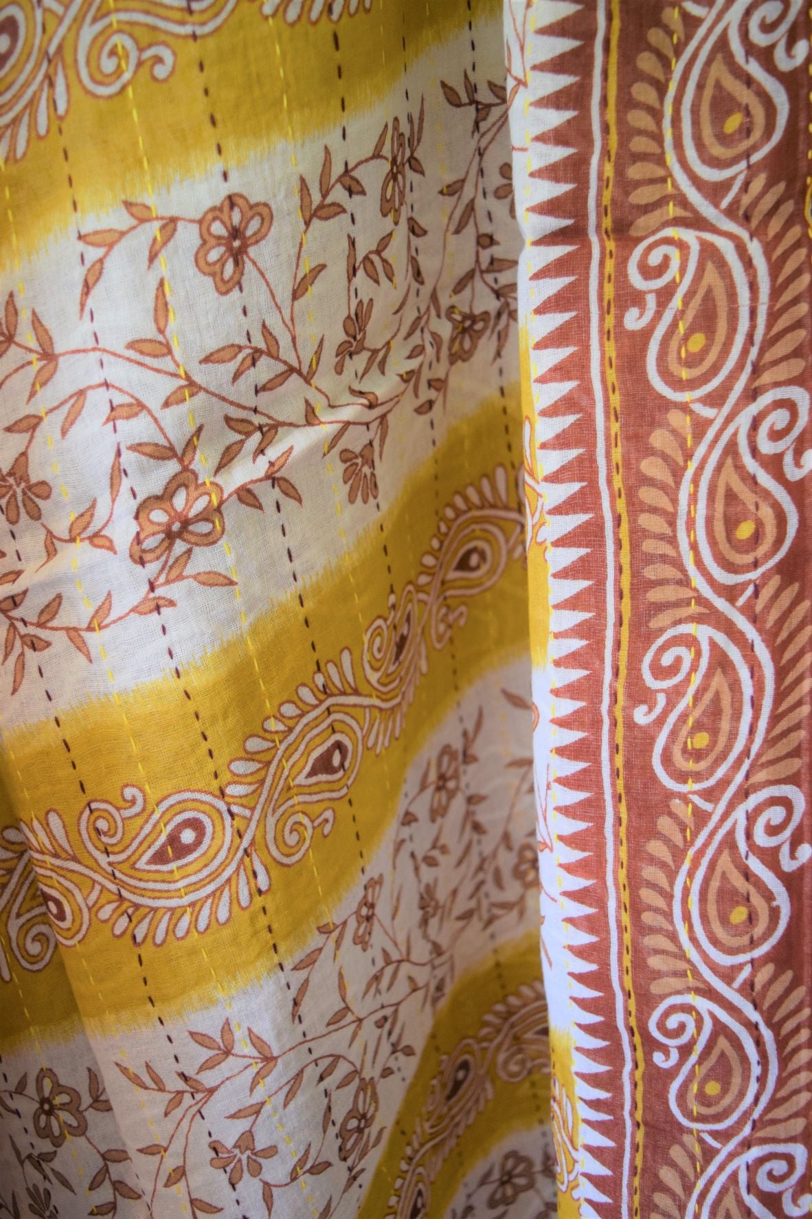 Vintage cotton sari scarves - 4