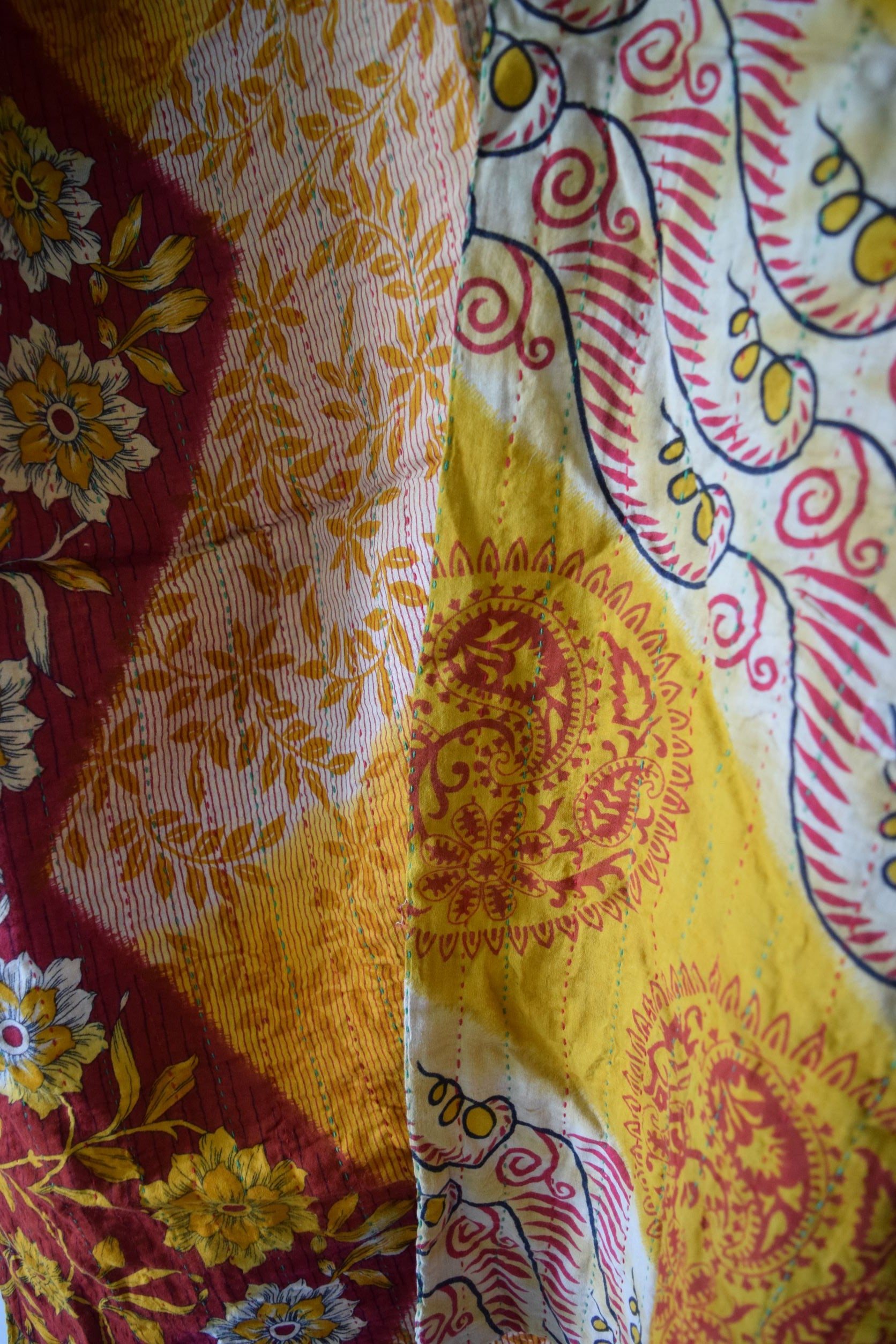 Vintage cotton sari scarves - 8