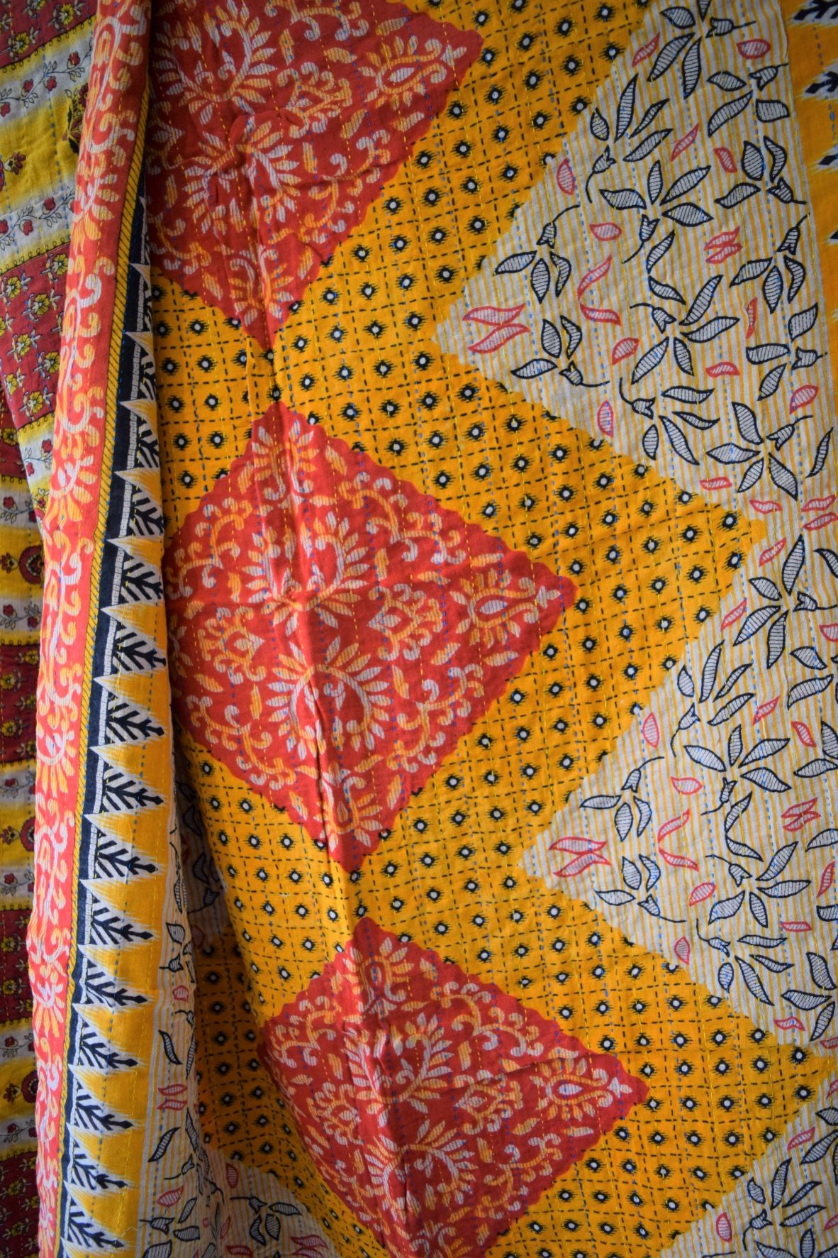 Vintage cotton sari scarves - 6