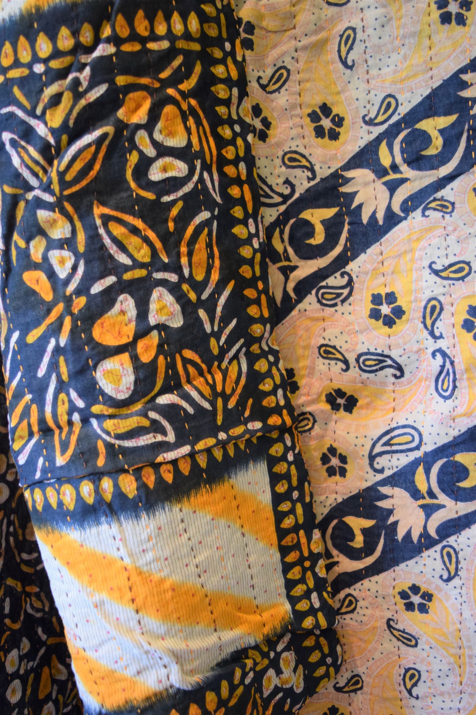 Vintage cotton sari scarves - 9