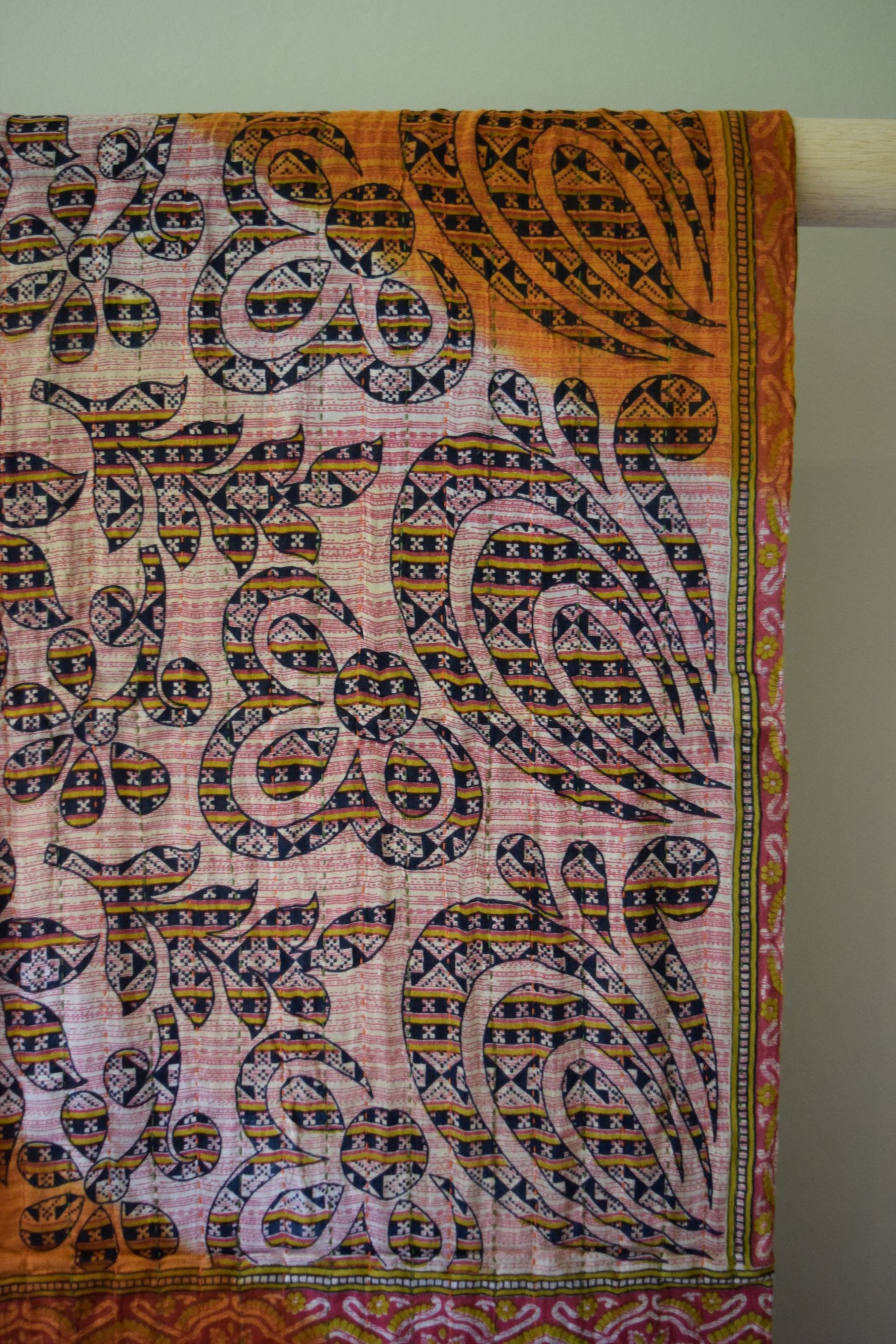 Vintage cotton sari scarves - 1