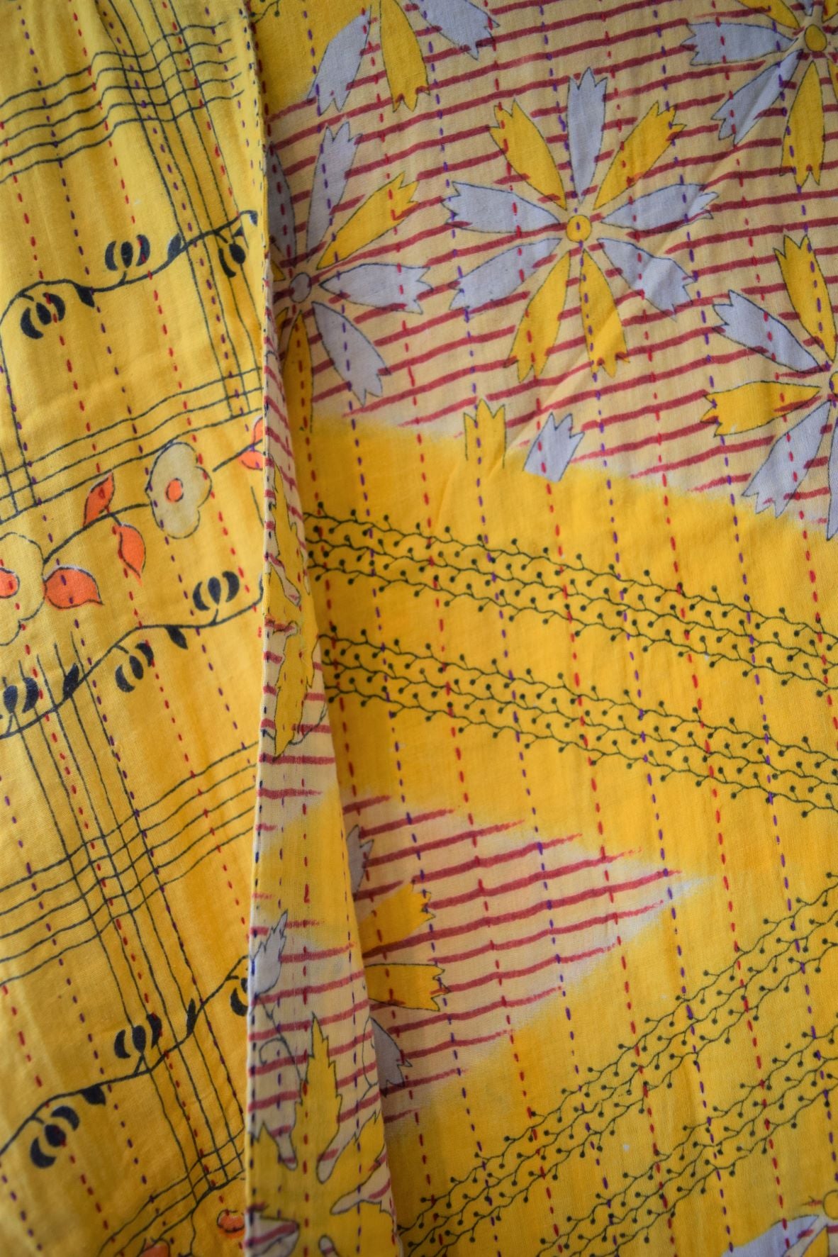 Vintage cotton sari scarves - 5